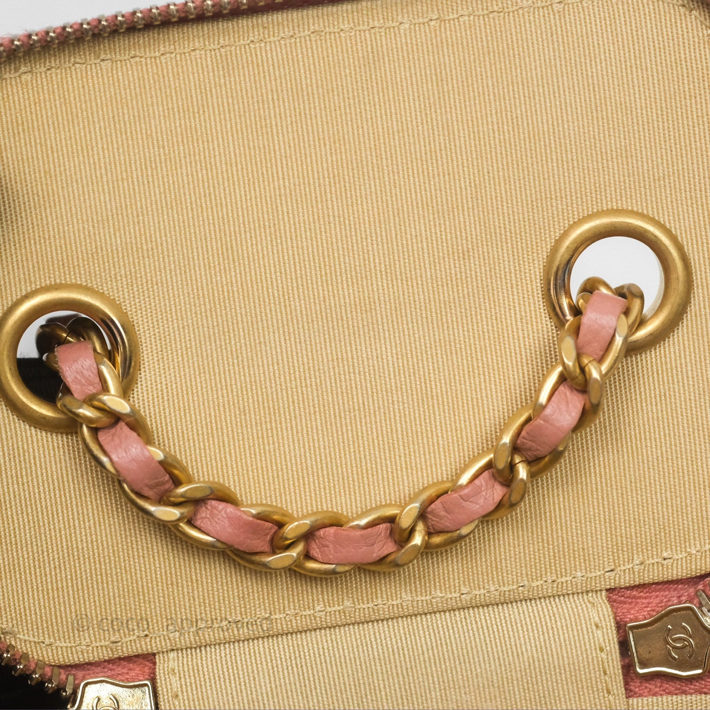 Chanel Mini Pearl Crush Vanity With Chain Pink Gold Hardware