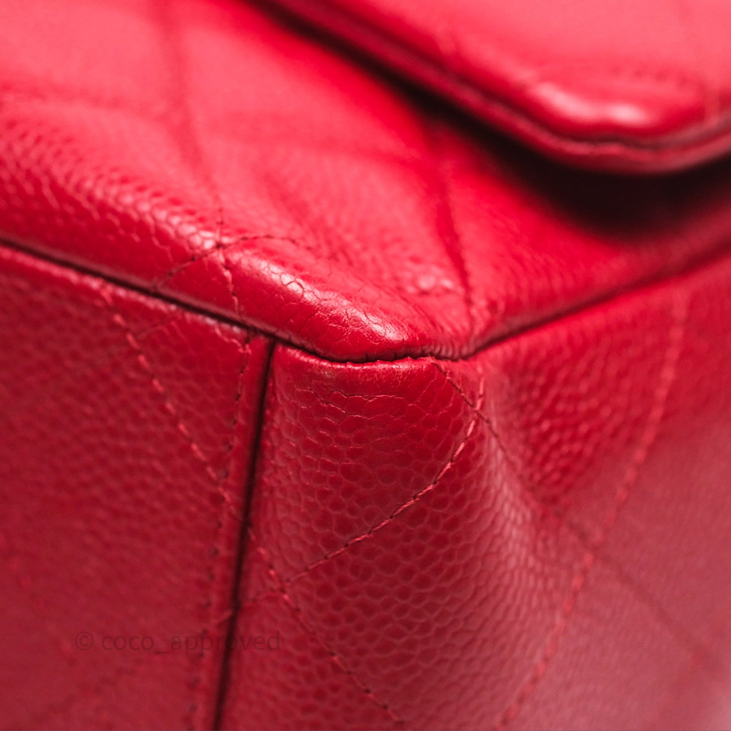 Chanel Quilted Maxi Double Flap Red Caviar Silver Hardware⁣⁣