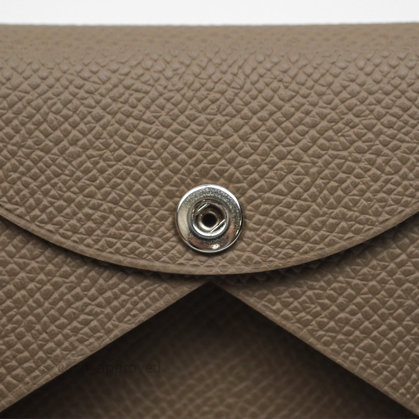 Hermès Calvi Card Holder Etoupe 18 Epsom