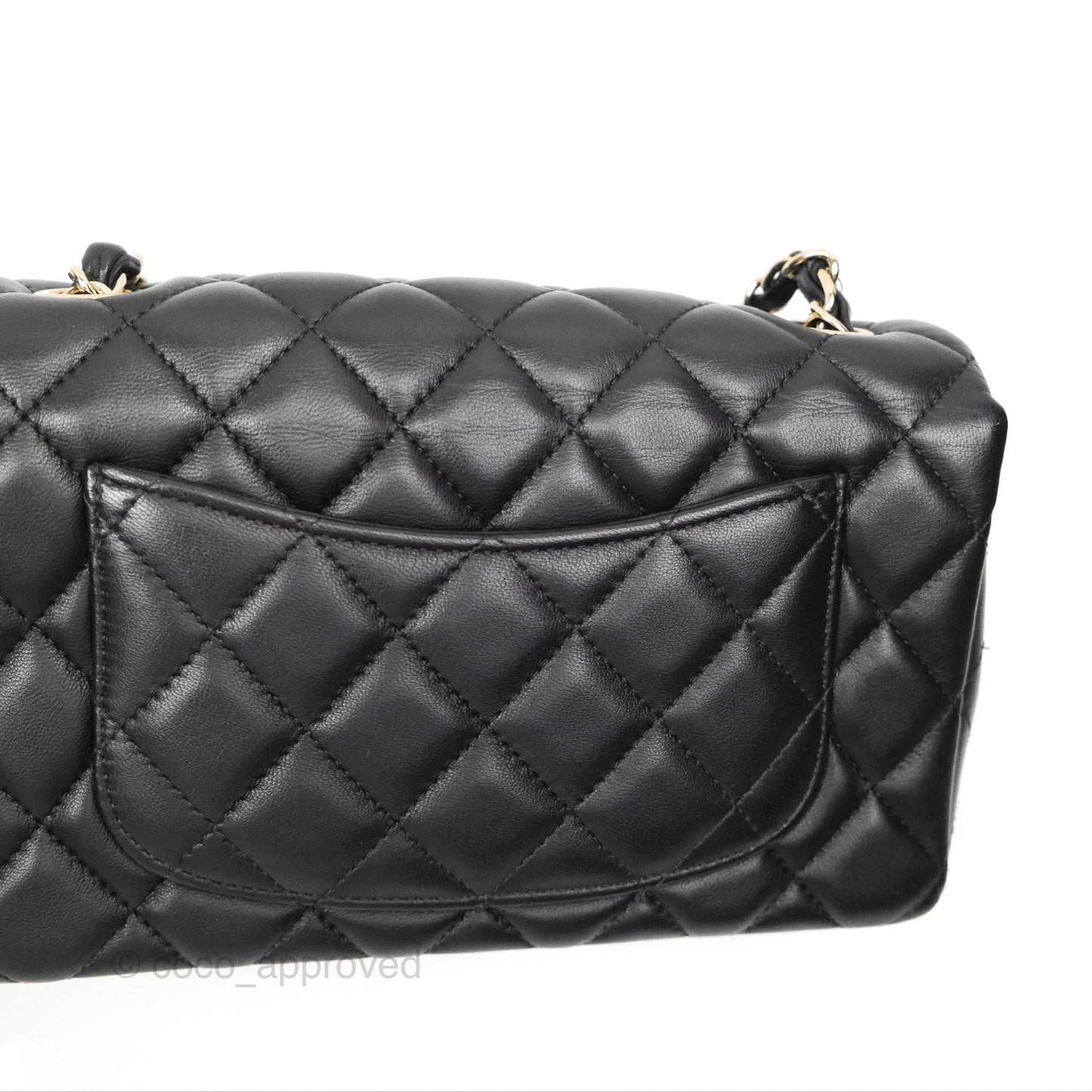 Chanel Quilted Mini Rectangular Black Lambskin Gold Hardware