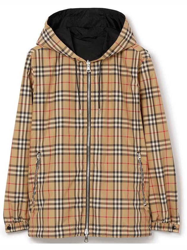 Luxury Burberry Reversible Vintage Check Hooded Jacket Archive Beige