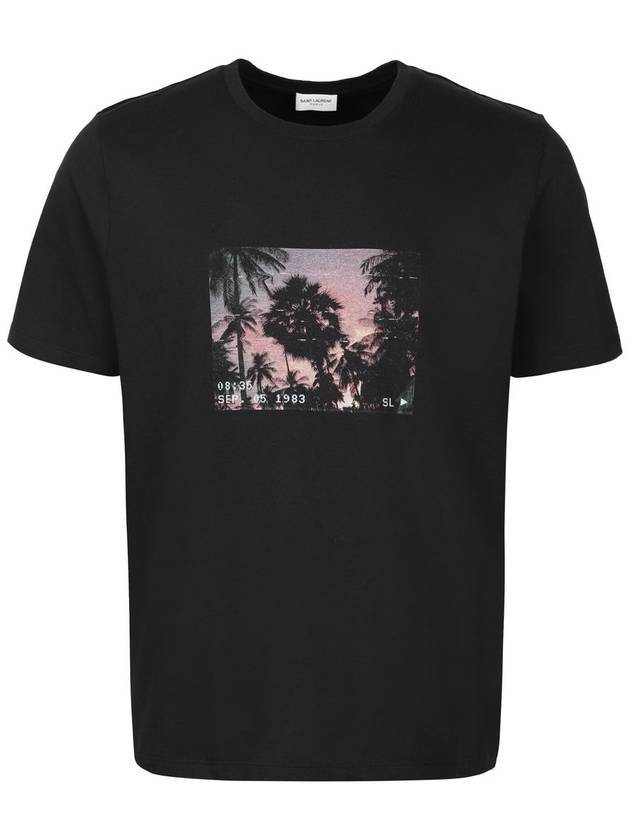 Luxury Saint Laurent Paris Sunset Short Sleeve T-Shirt Black