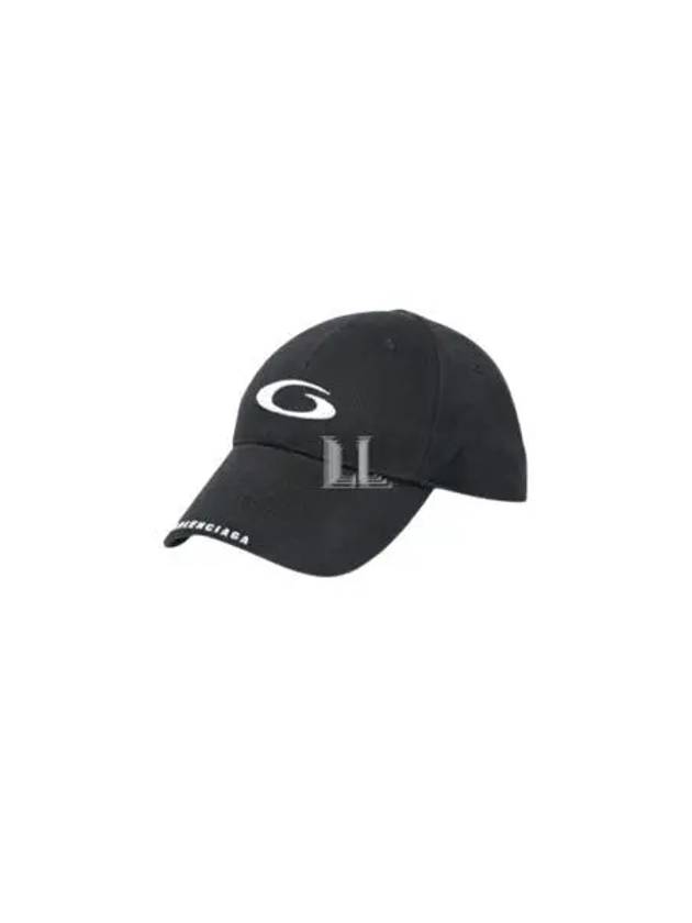 Luxury Balenciaga Embroidered Icon Logo Ball Cap Black
