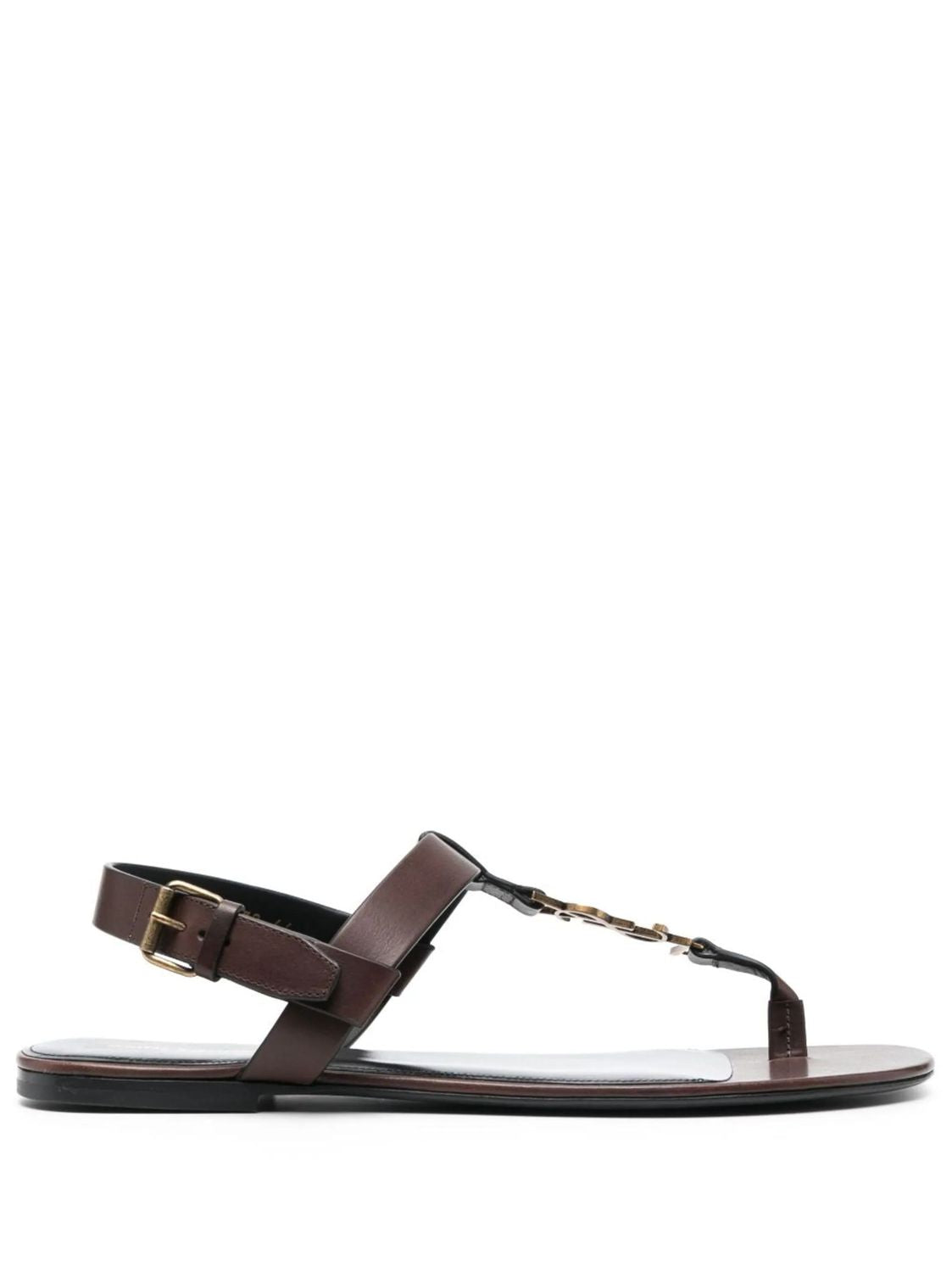 Luxury Saint Laurent Men's Cassandra Sandals in T.moro | Size 40.5 | 735072DWETT6023