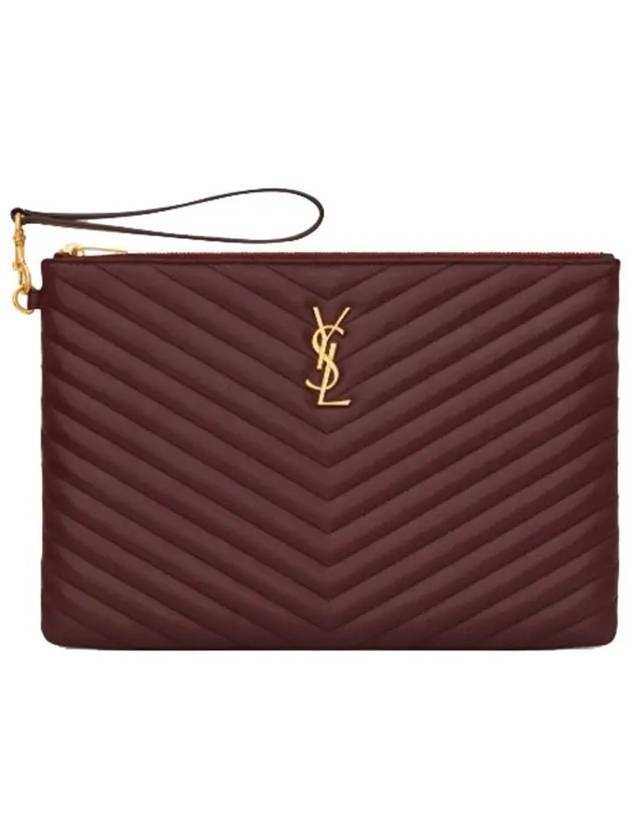 Luxury Saint Laurent Gold Monogram Matelasse Clutch Bag Loose Legion