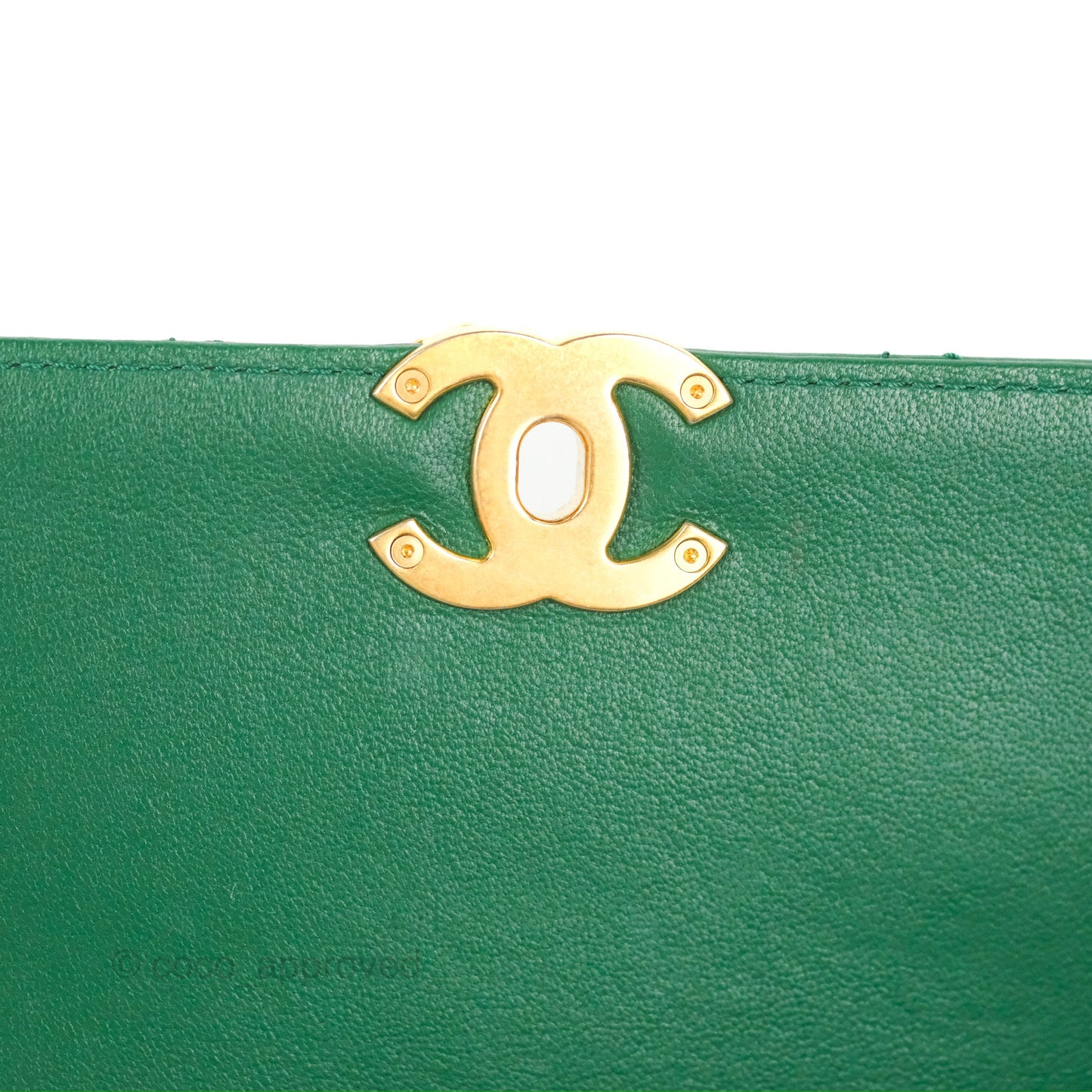 Chanel Chain Infinity Top Handle Bag Green Lambskin Aged Gold Hardware