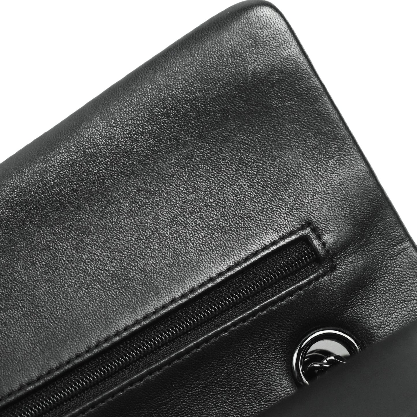 Chanel Classic Chevron M/L Medium Double Flap So Black Lambskin