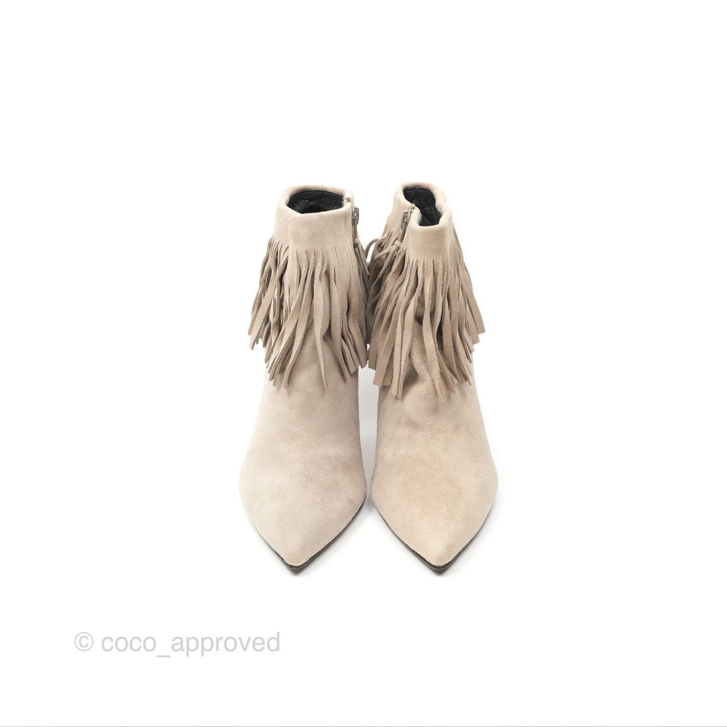 Stuart Weitzman Fringe Times Grey Suede Ankle Boots Size 39