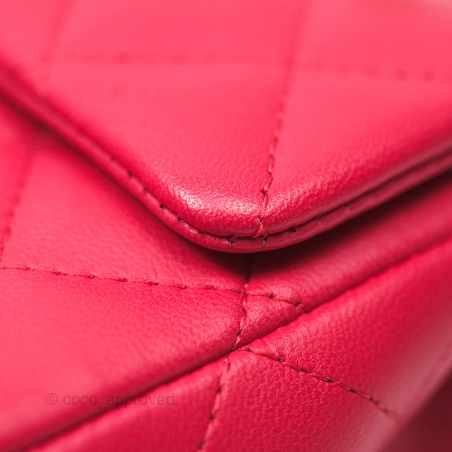 Chanel Quilted Mini Rectangular Flap Berry Red Lambskin Gold Hardware