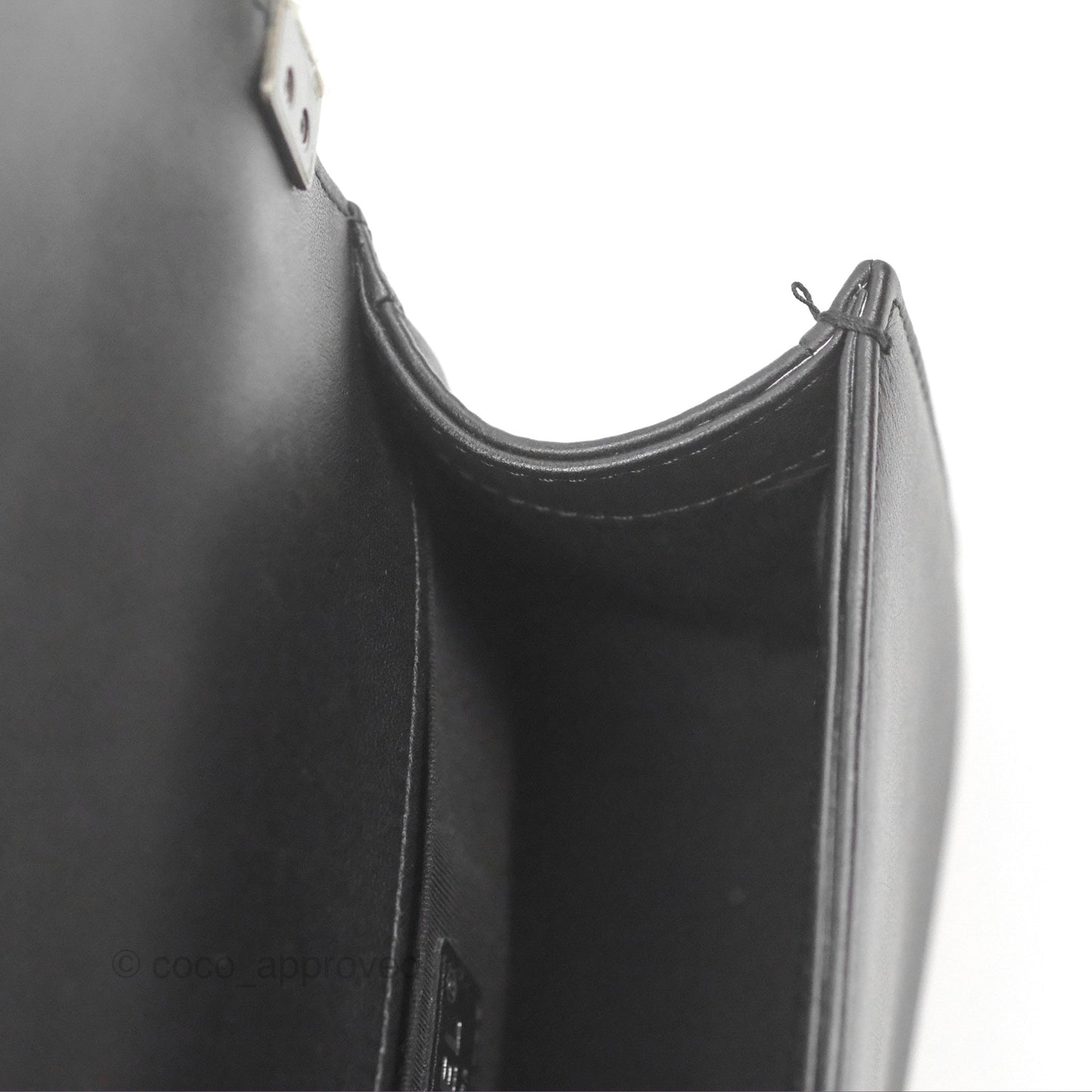 Chanel Small Boy Black Calfskin Ruthenium Hardware