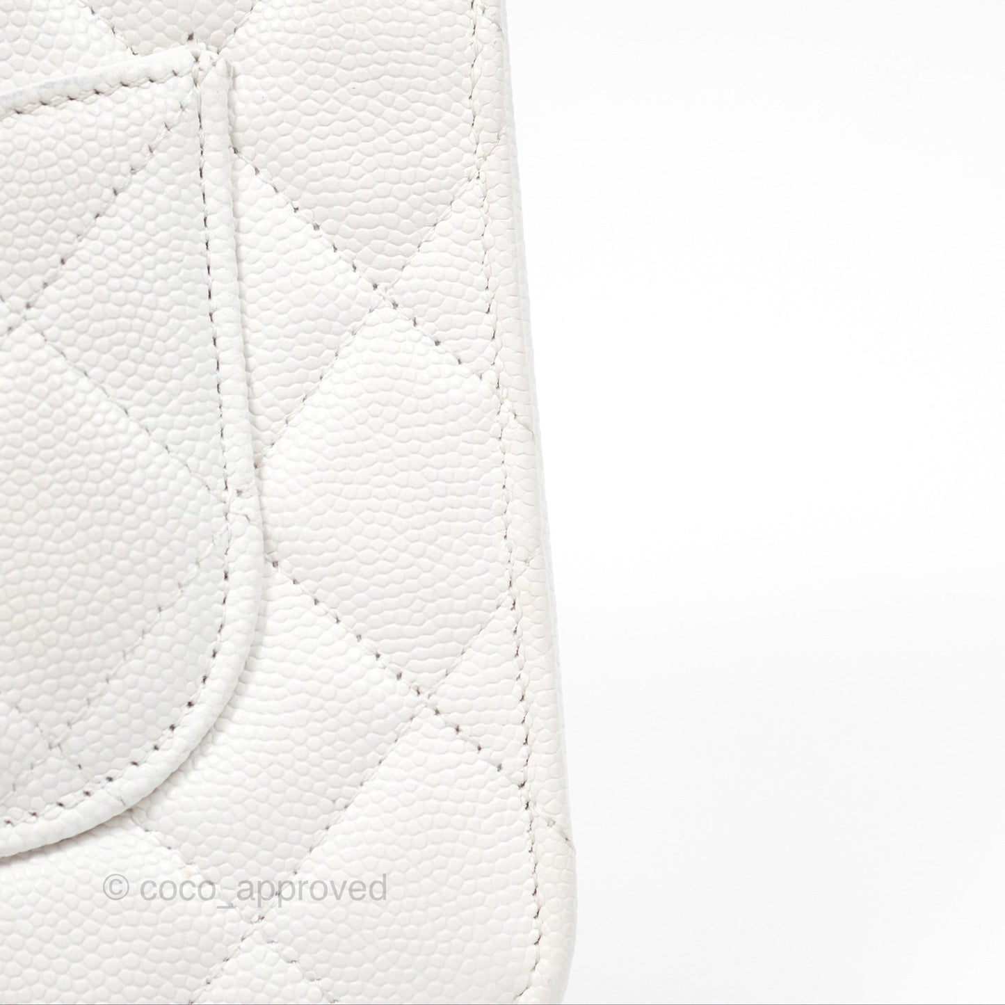 Chanel Quilted Classic Wallet on Chain WOC White Caviar Gold Hardware
