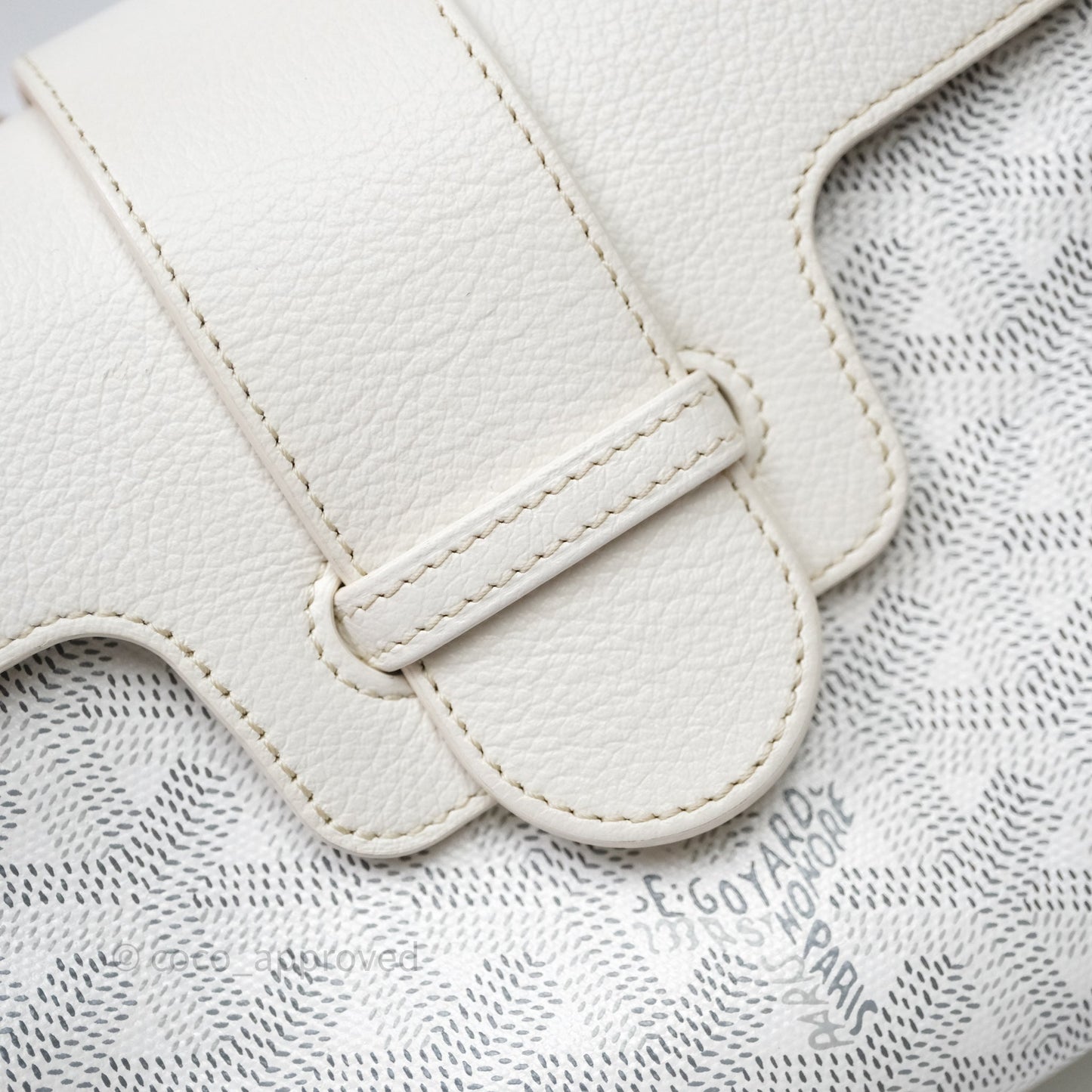 Goyard Saïgon Mini Bag Chevroches Calfskin White Silver Hardware