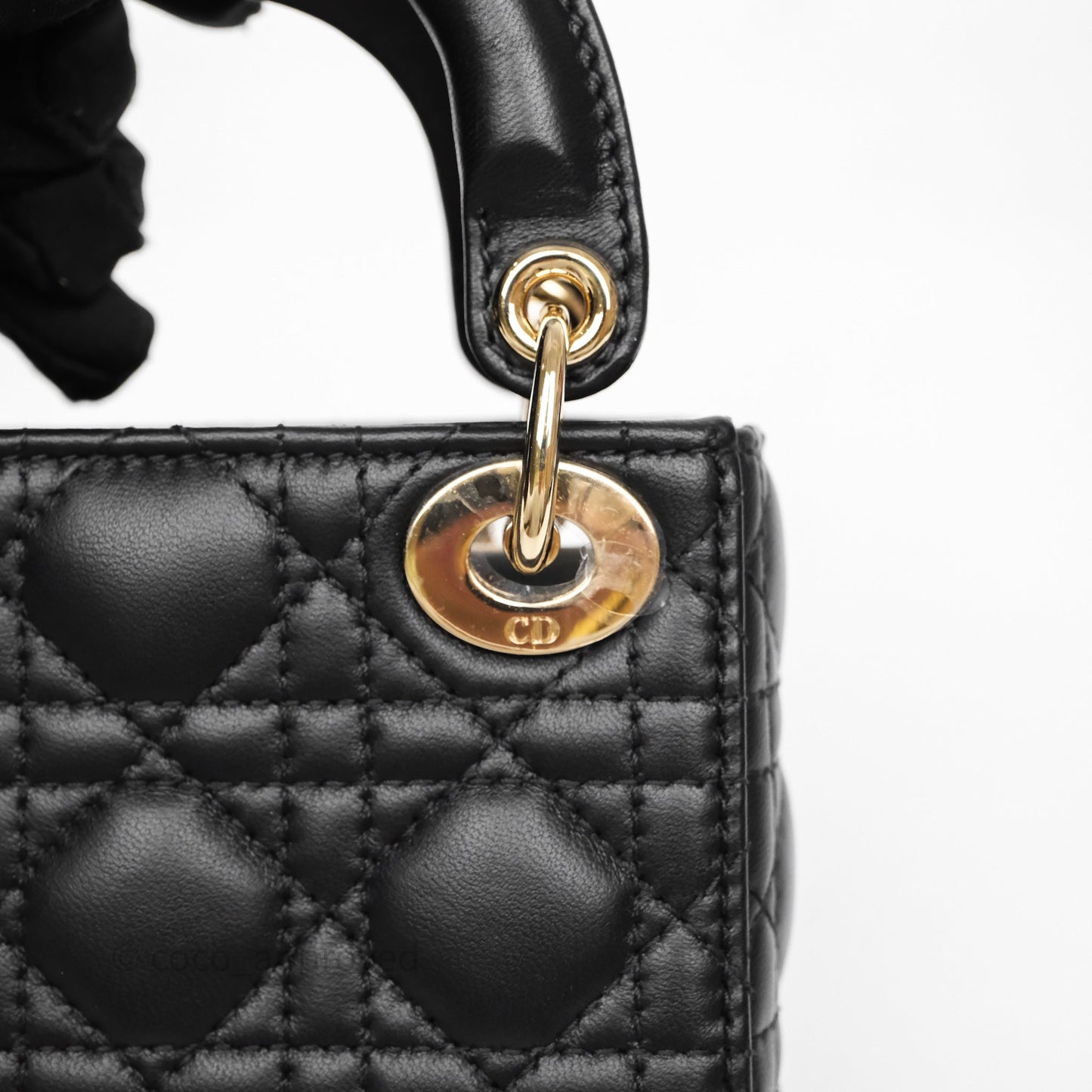 Christian Dior Micro Lady Dior Cannage Black Lambskin Gold Hardware
