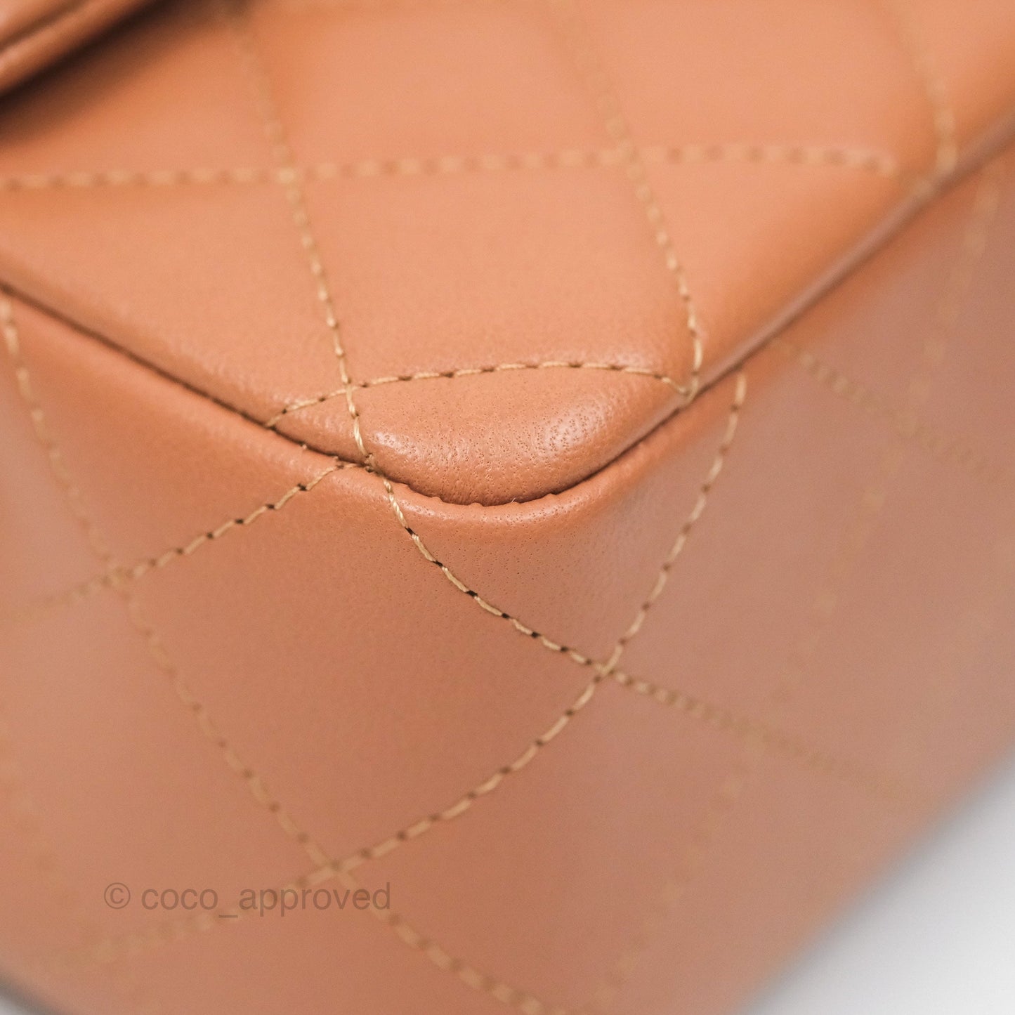 Chanel Quilted Mini Rectangular Flap Caramel Lambskin Gold Hardware