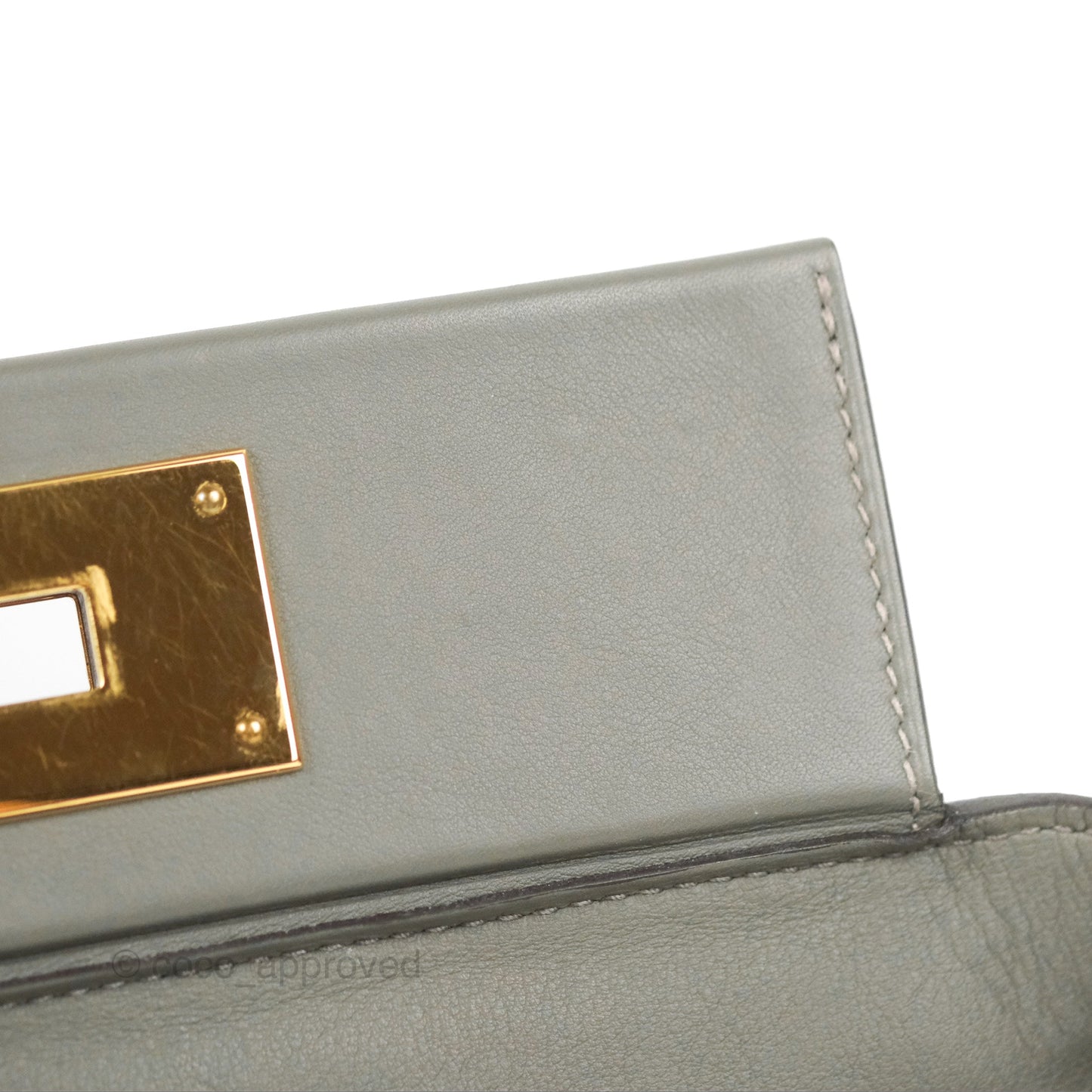 Hermès 24/24 21 Mini Gris Meyer 0L Evercolor/Swift Gold Hardware