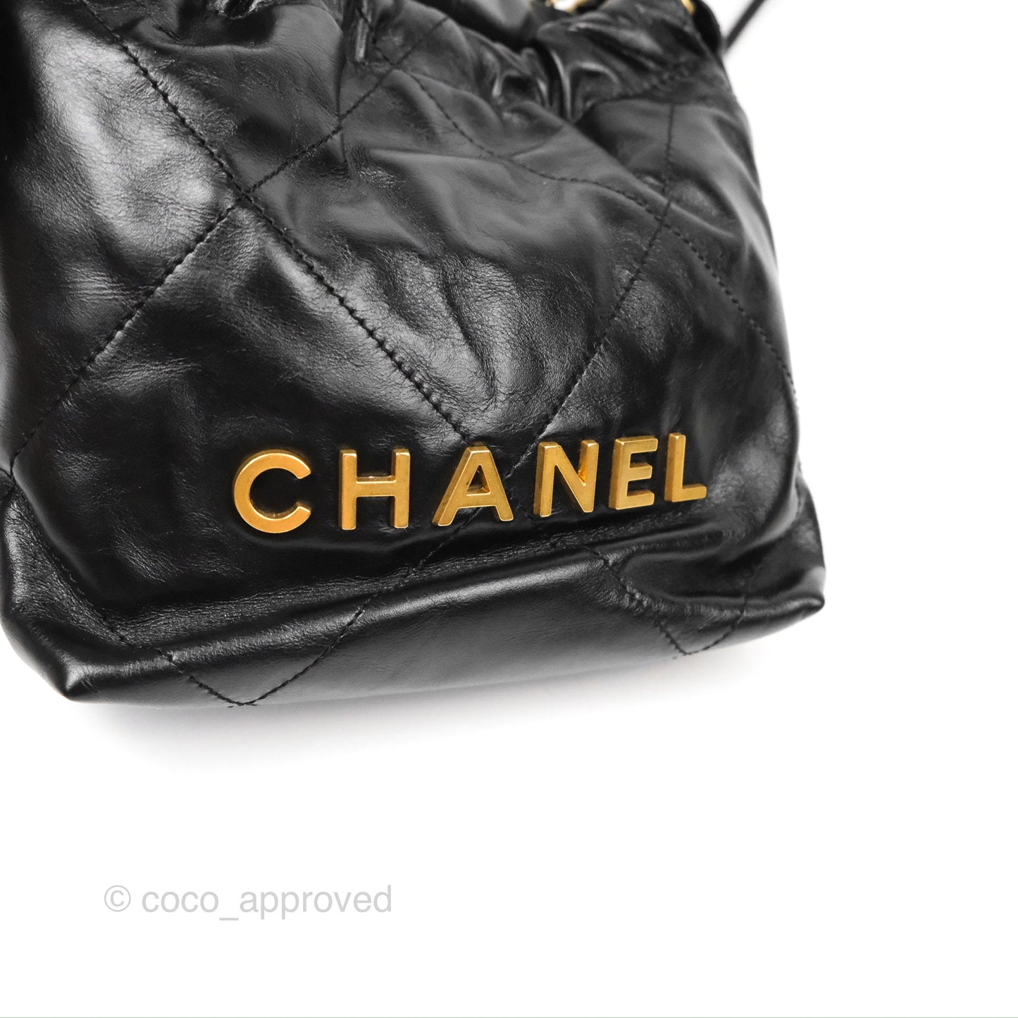 Chanel 22 Mini Bag Black Crumpled Calfskin