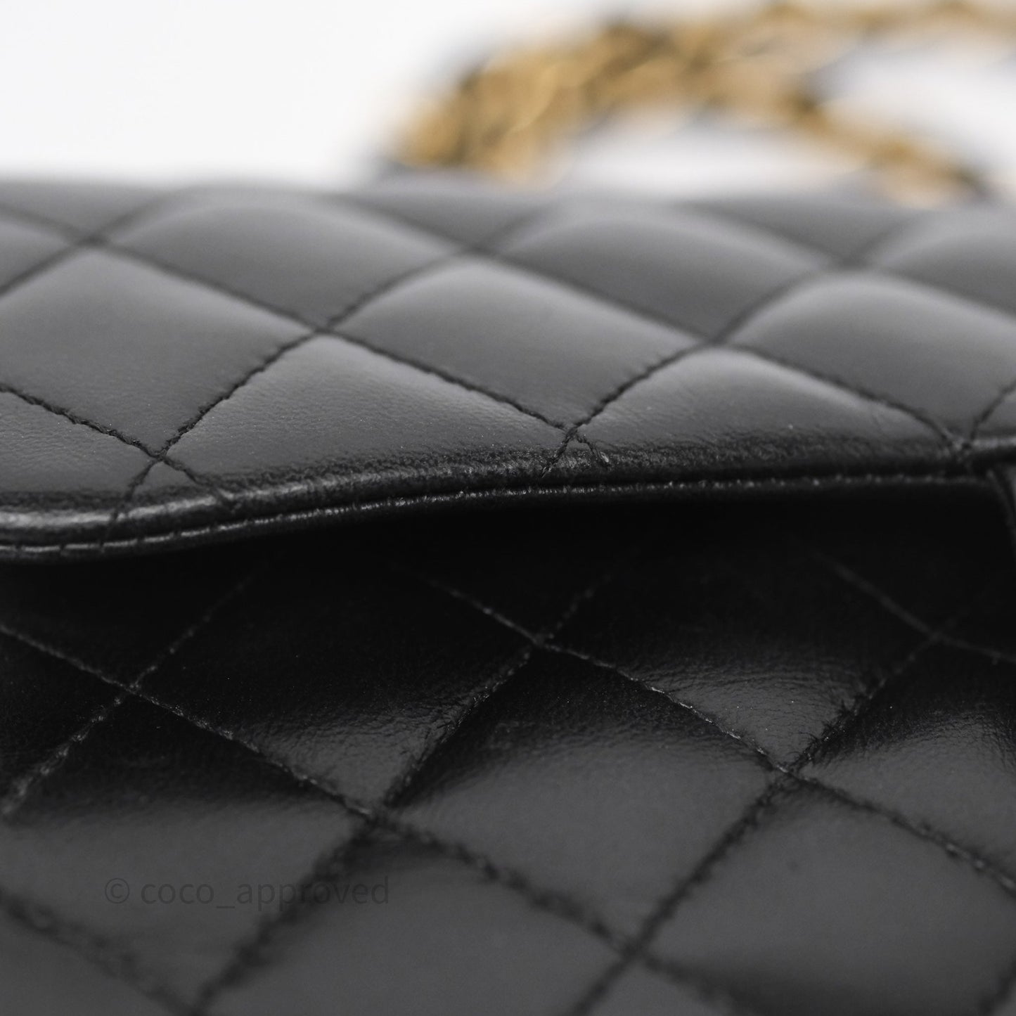 Chanel Small Classic Flap Quilted Black Lambskin Gold Hardware