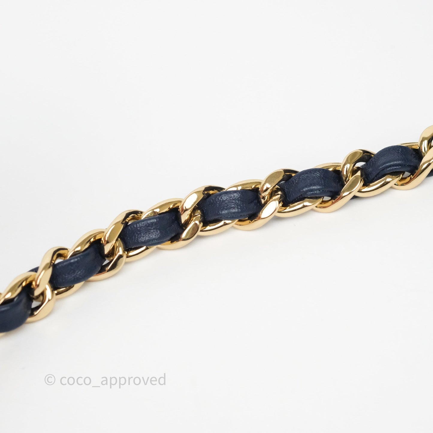Chanel CC Mania Flap Bag Navy Lambskin Gold Hardware
