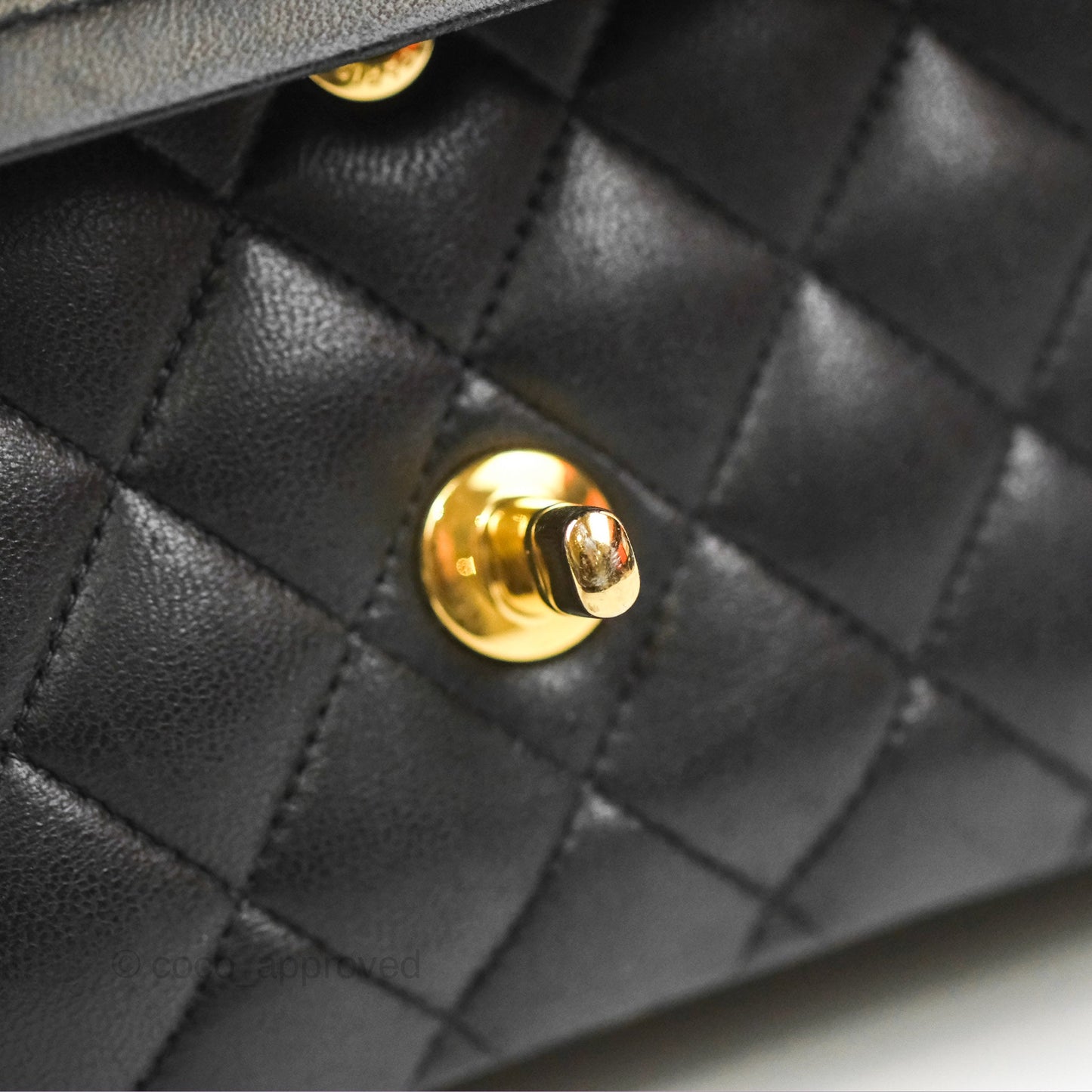 Chanel Classic M/L Medium Flap Quilted Black Lambskin Gold Hardware