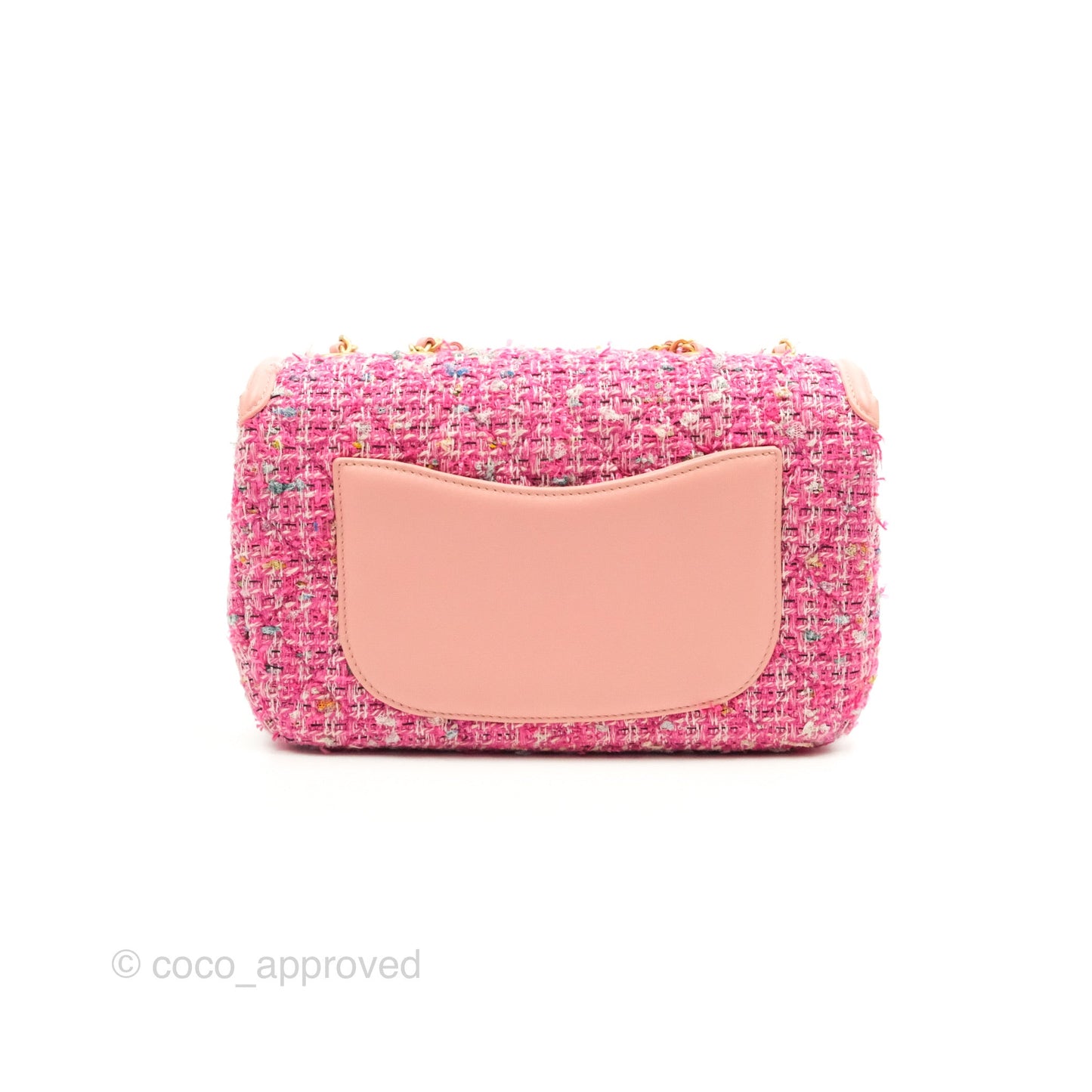 Chanel Quilted Small CC Filigree Flap Pink Tweed