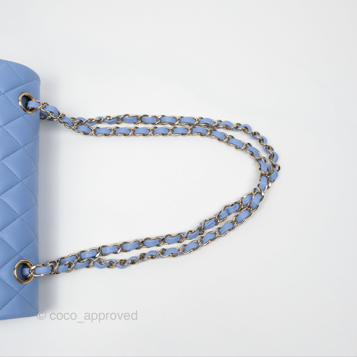 Chanel Small Classic Quilted Flap Sky Blue Lambskin Gold Hardware
