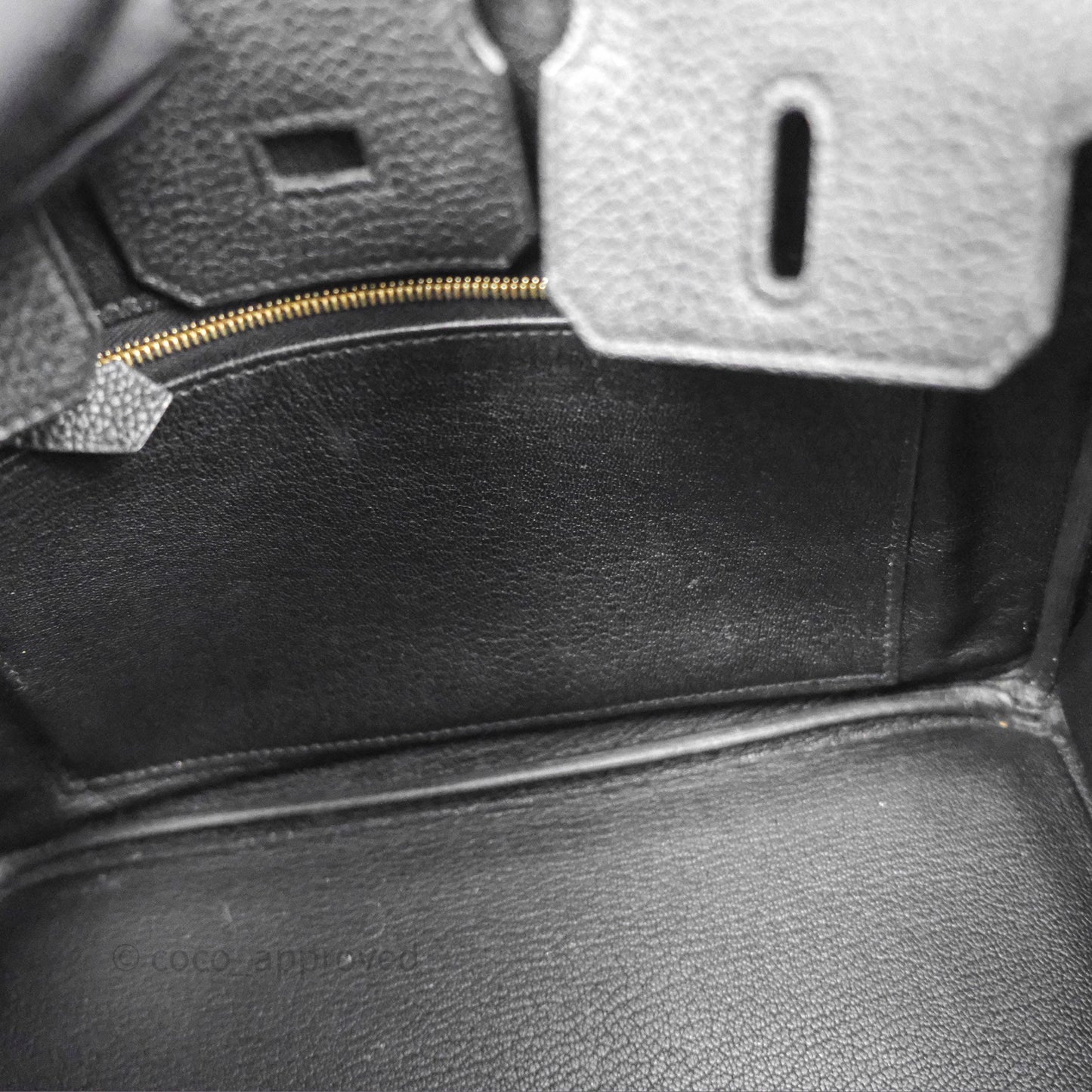 Hermès Retourne Birkin 25 Noir Togo Gold Hardware