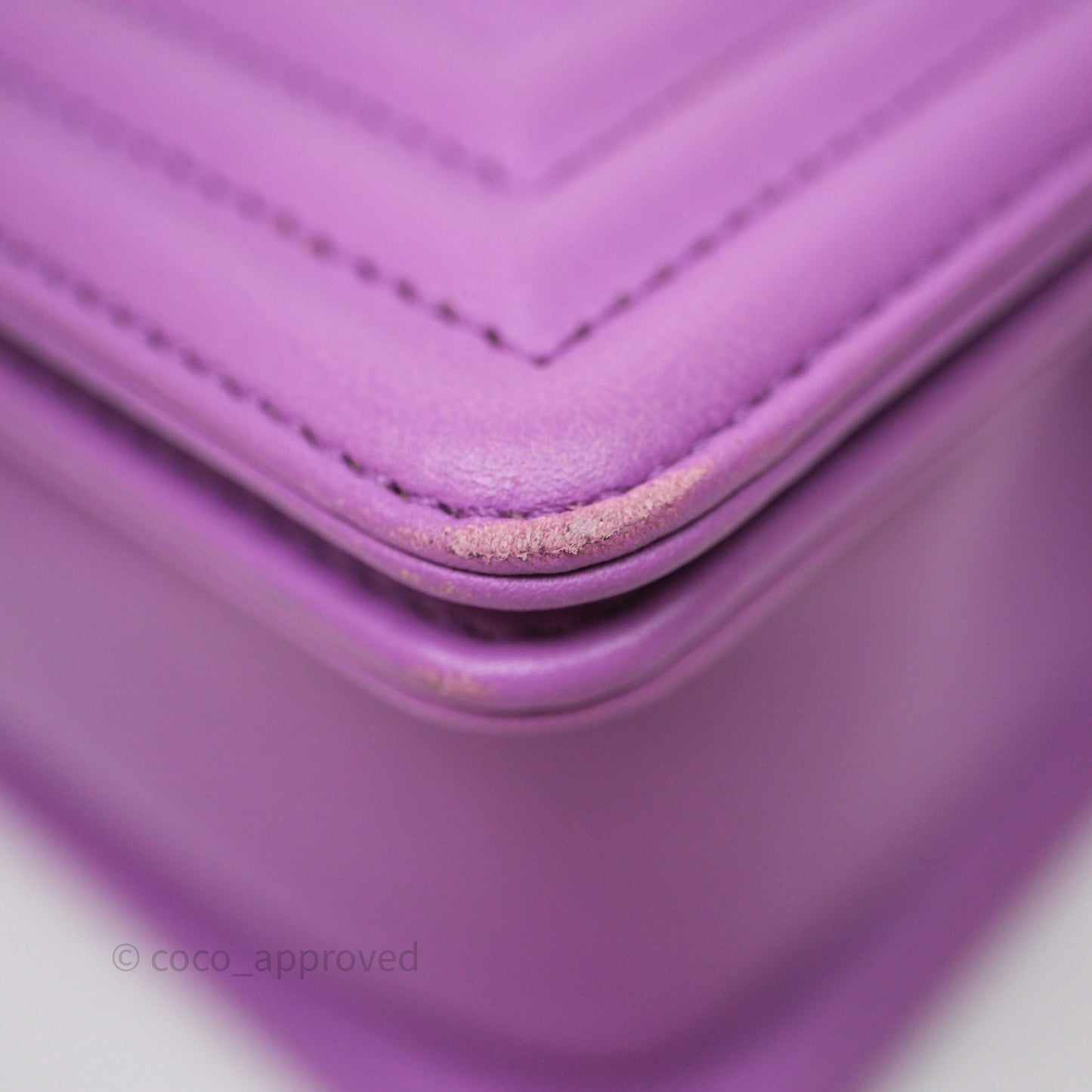 Chanel Chevron Small Boy Purple Calfskin Gold Hardware