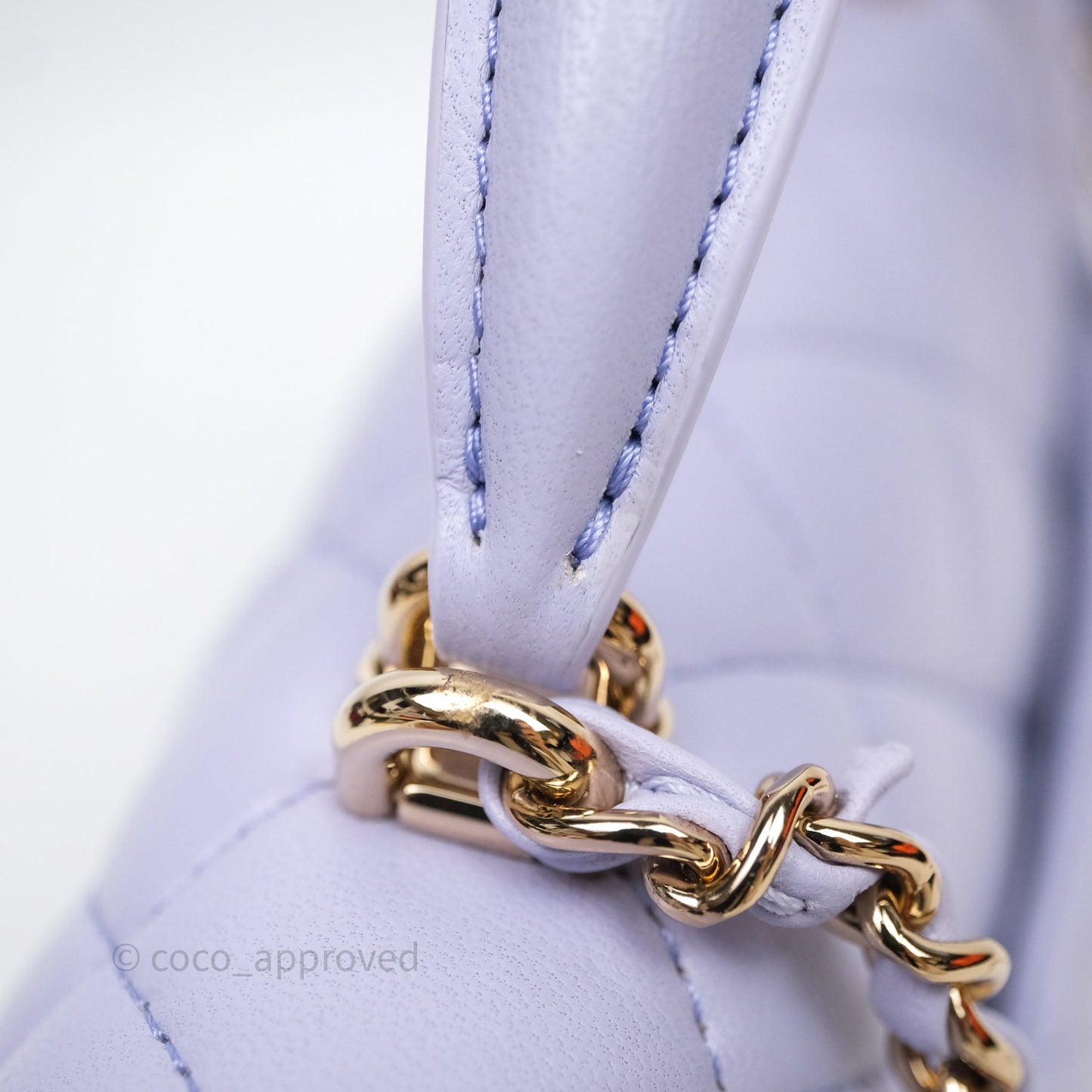 Chanel Top Handle Mini Rectangular Flap Bag Lilac Lambskin Gold Hardware