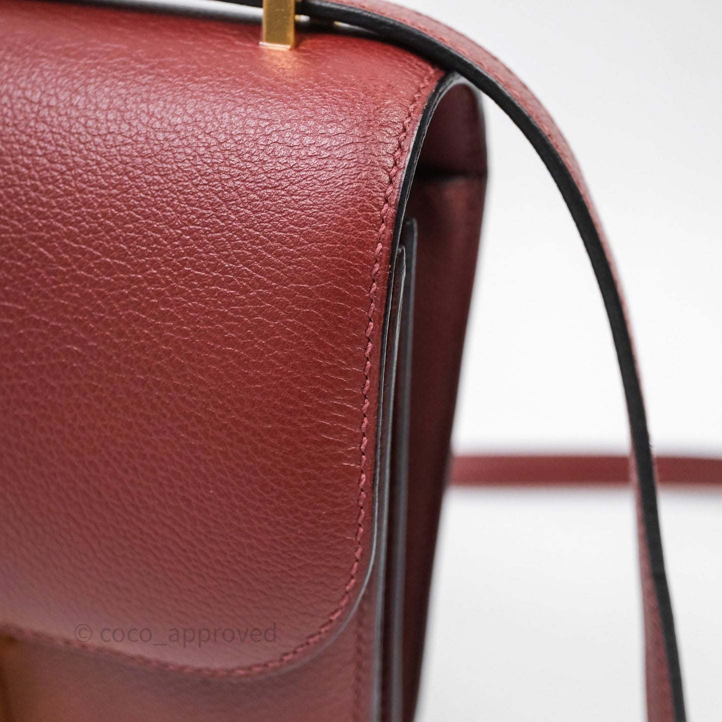 Hermès Mini Constance Rouge H Evercolor Gold Hardware
