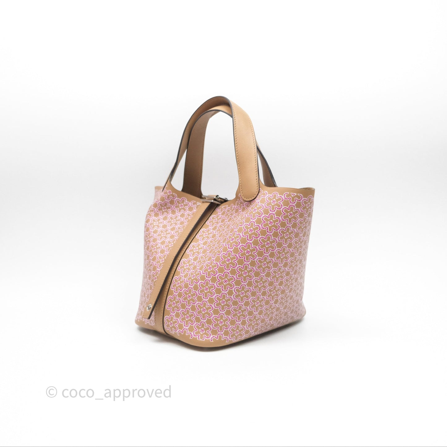Hermès Picotin Lock 18 Lucky Daisy Chai 0M/ Rose 5T Swift Palladium Hardware