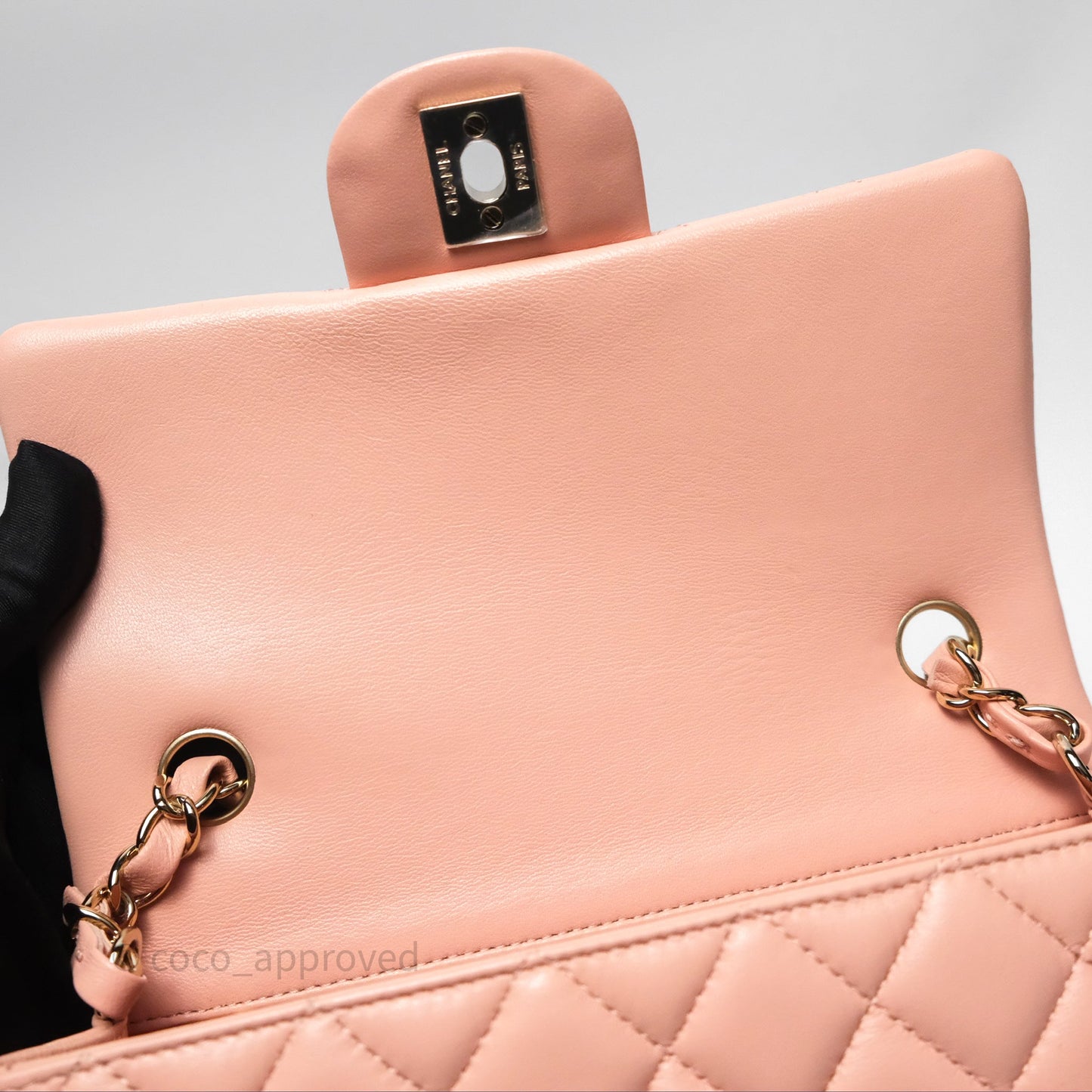 Chanel Quilted Mini Rectangular Flap Pink Lambskin Gold Hardware