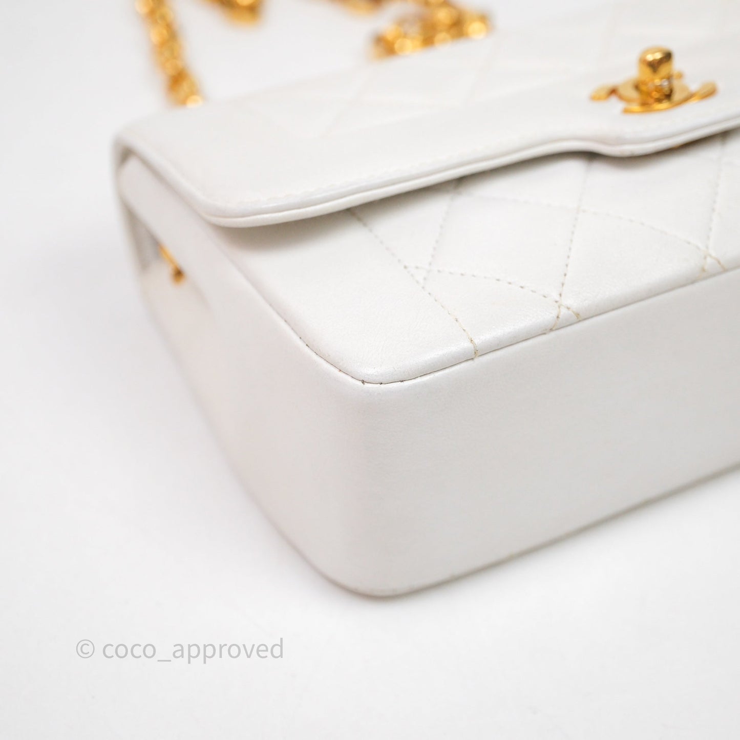 Chanel Vintage Mini Bijoux Chain Flap Bag White Gold Hardware