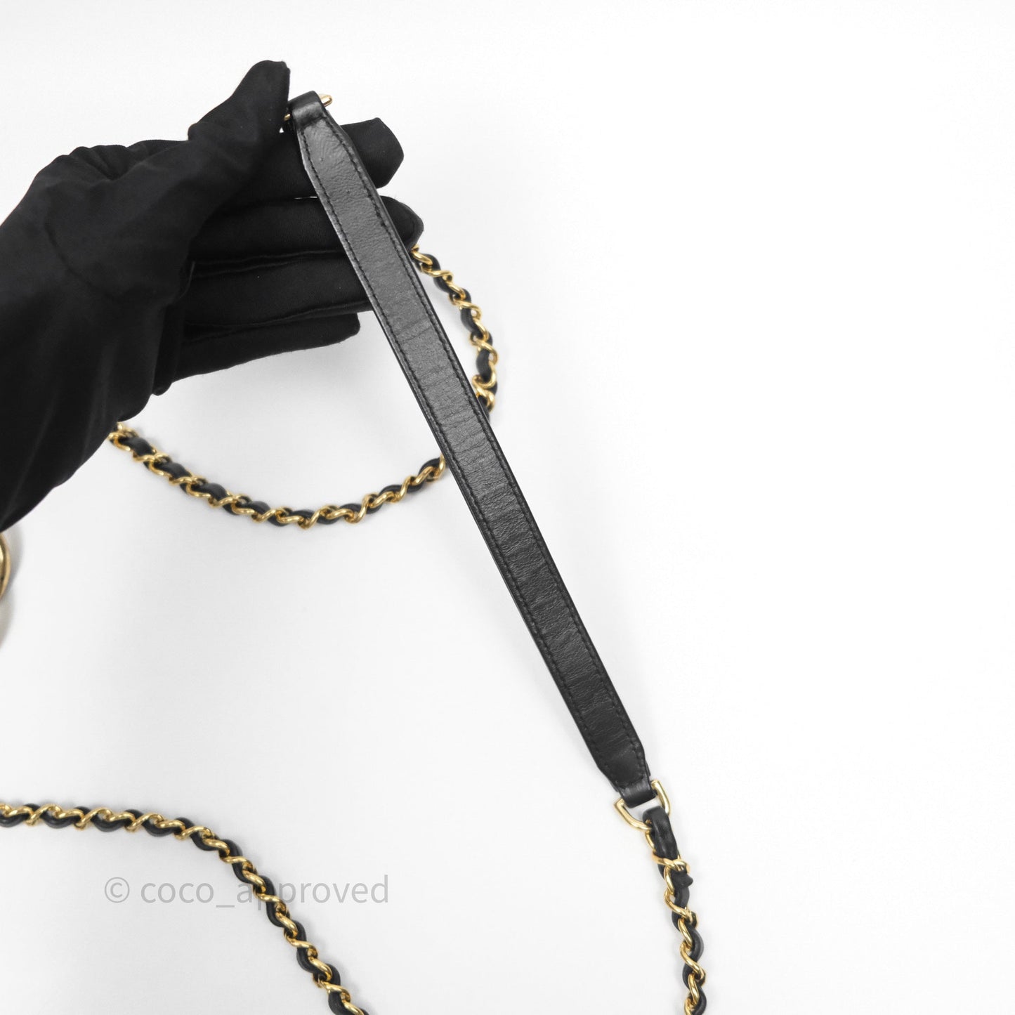 Chanel Quilted Color Match Chain Flap Black Lambskin Gold Hardware