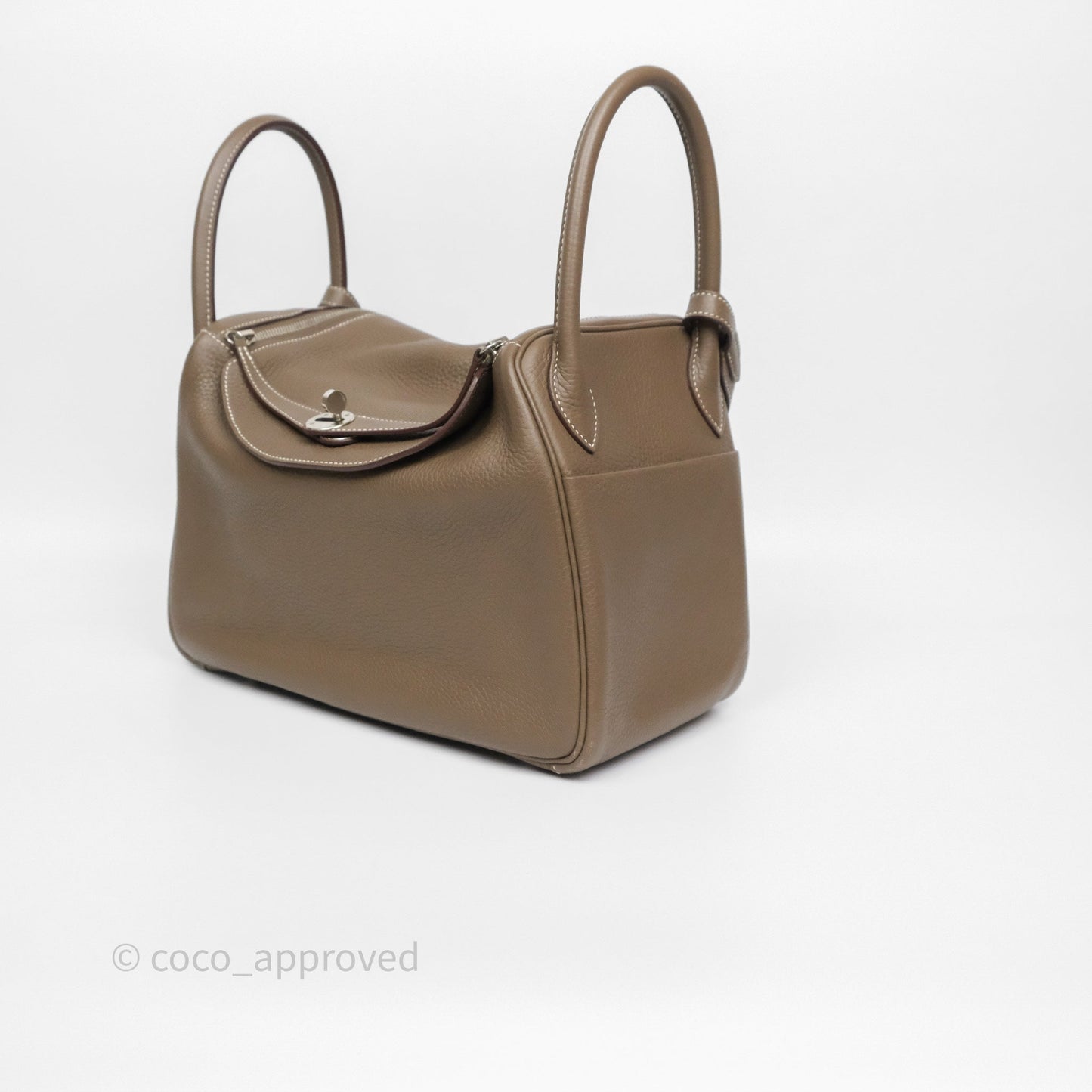 Hermès Lindy 30 Etoupe 18 Clemence Palladium Hardware