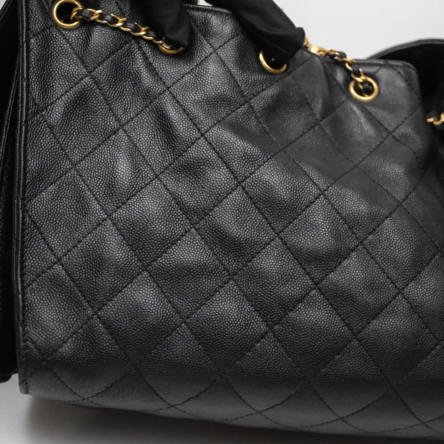 Chanel 25 Small Bag Black Caviar Aged Gold Hardware