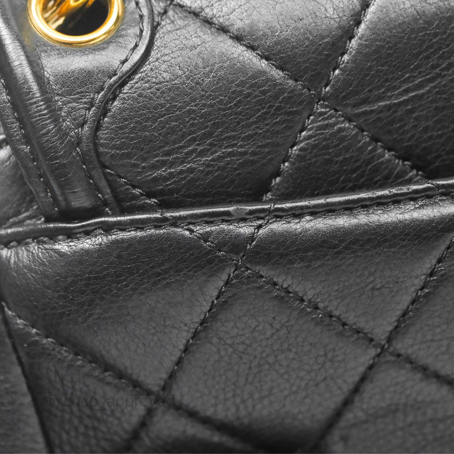Chanel Small Underline Saddle Flap Bag Black Calfskin Gold Hardware