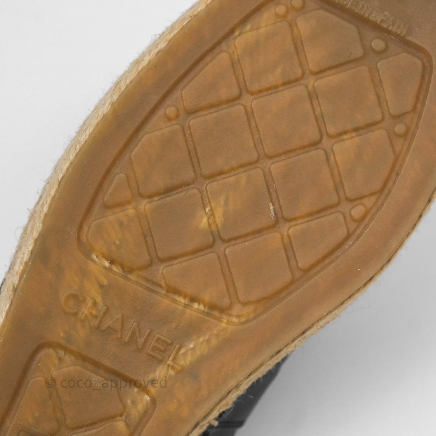 Chanel Espadrille Black Leather Size 38