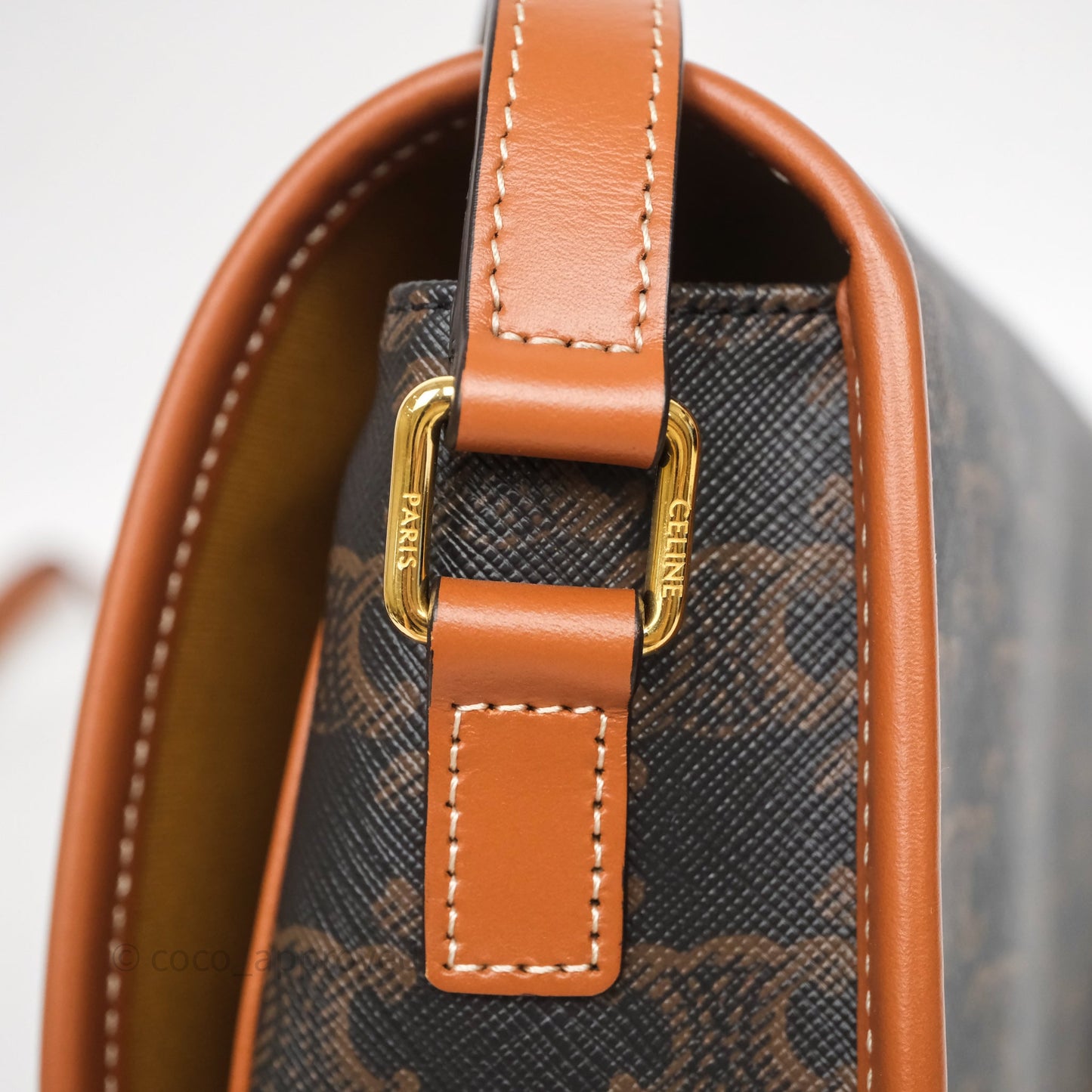 Celine Medium Folco Bag Triomphe Canvas Tan