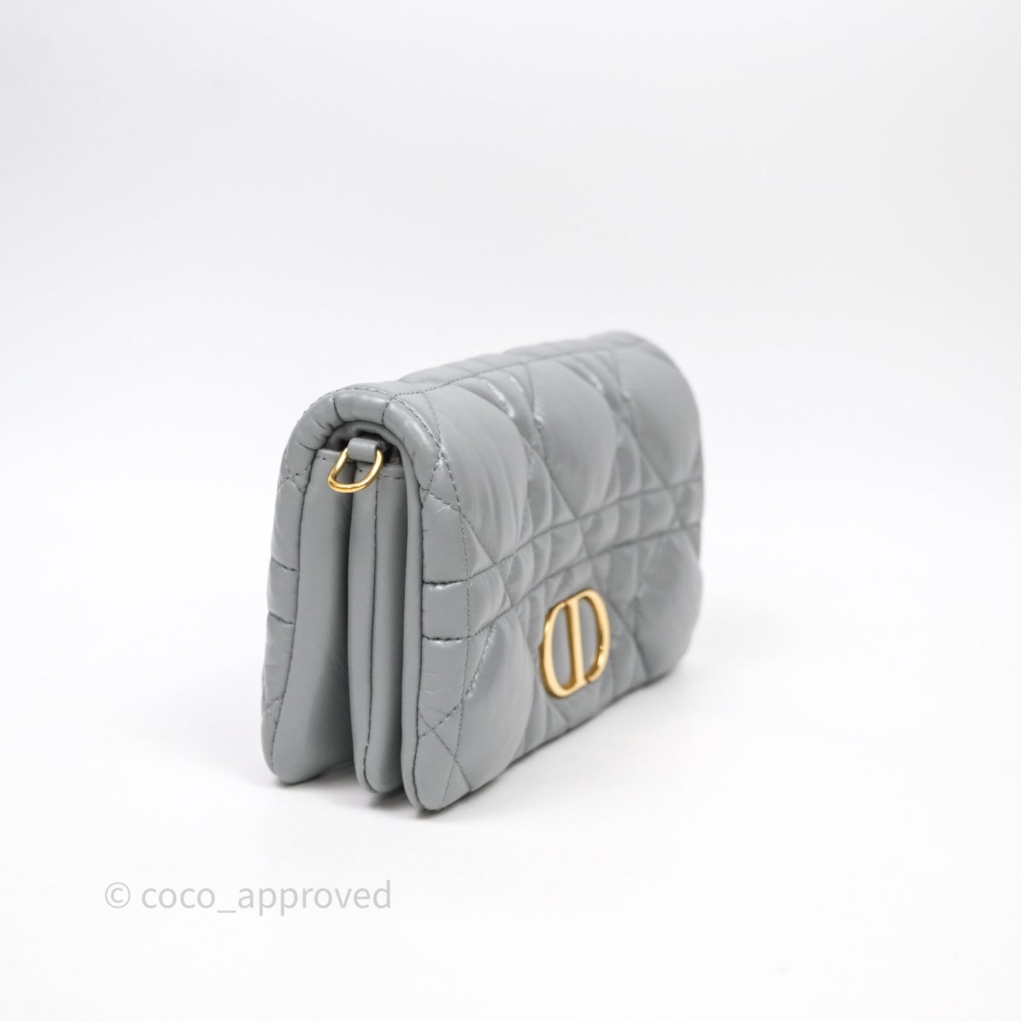 Christian Dior Mini Caro Bag Grey Macrocannage