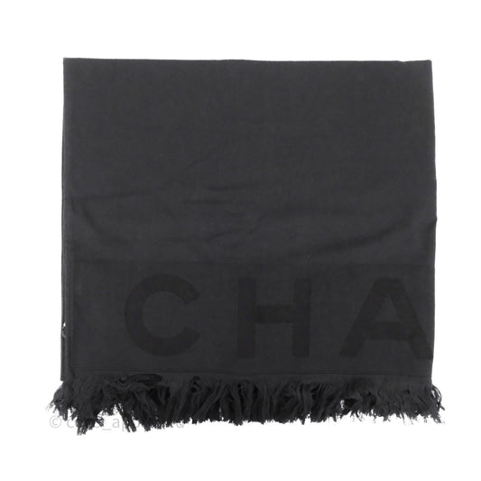 Chanel Black Fringe Beach Towel