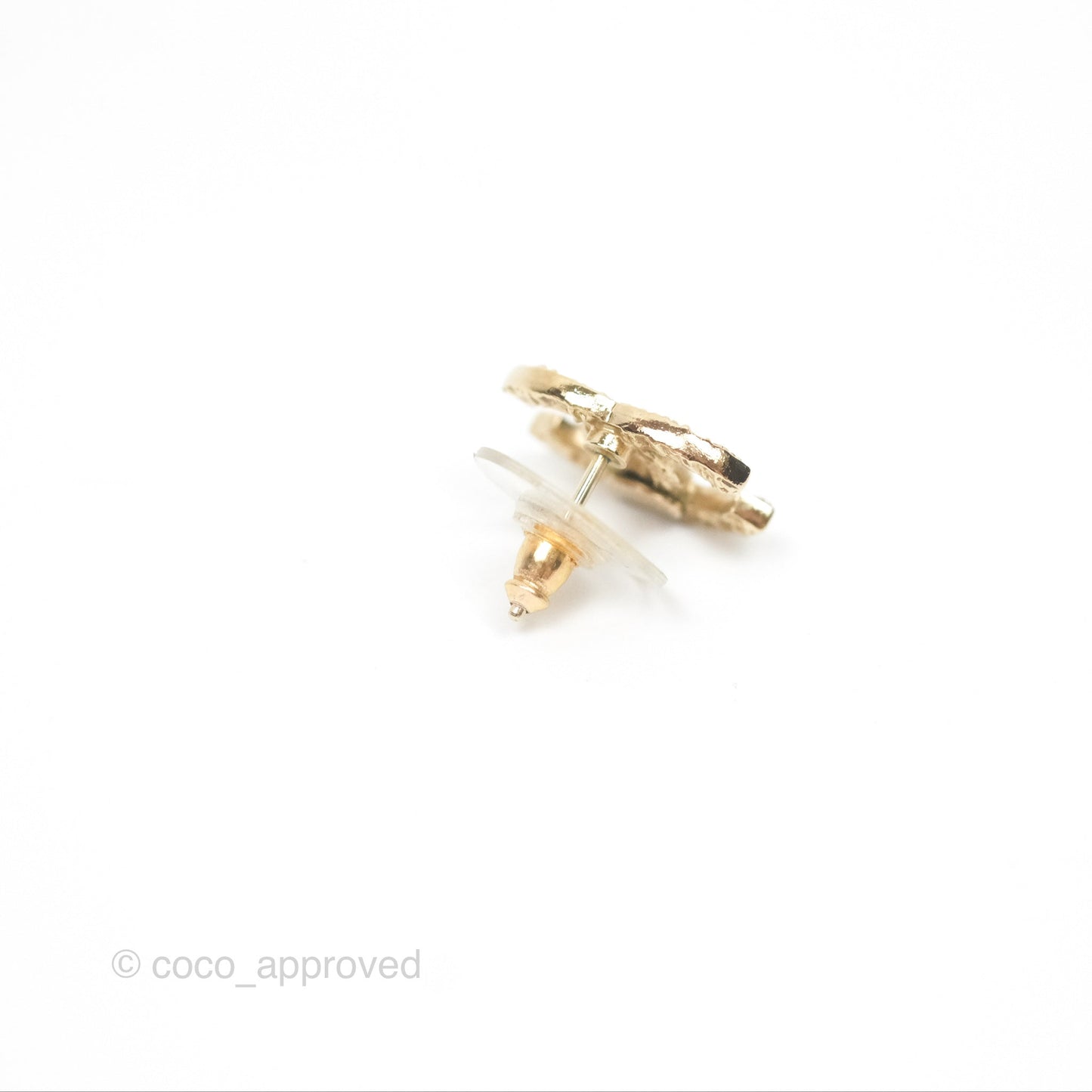 Chanel CC Earrings Gold Tone 14C