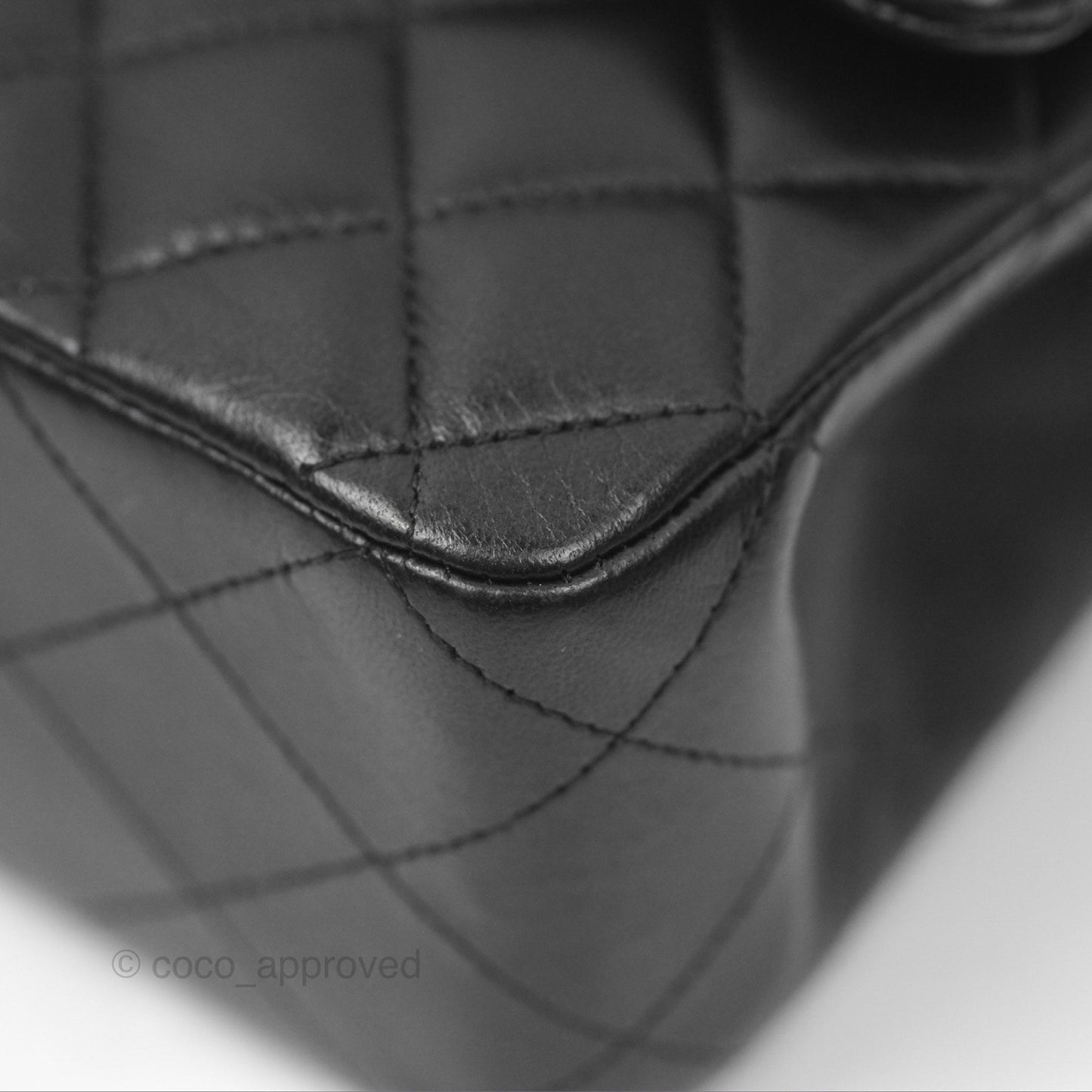 Chanel Classic M/L Medium Flap Quilted Black Lambskin Gold Hardware
