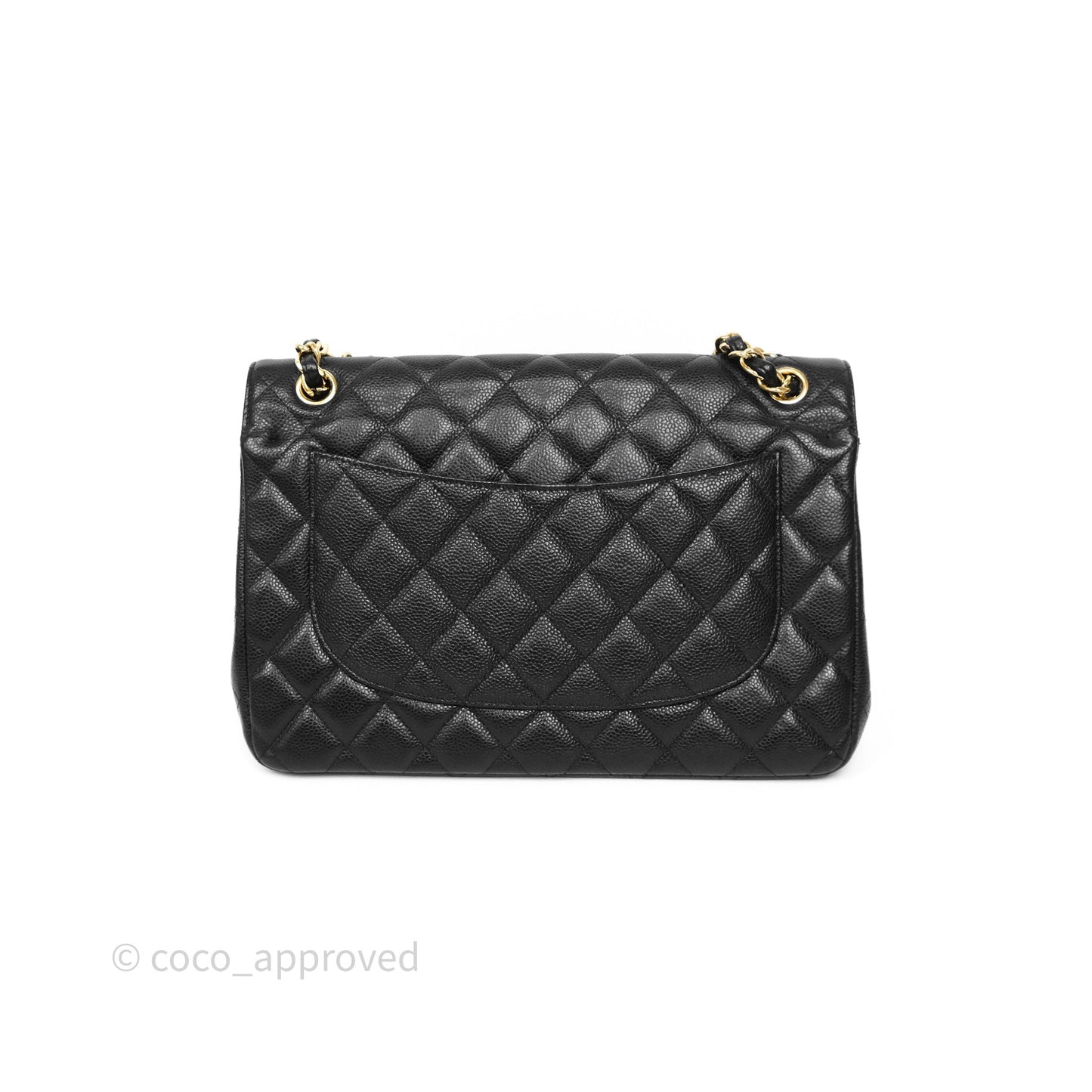 Chanel Jumbo Double Flap Quilted Black Caviar Gold Hardware⁣⁣