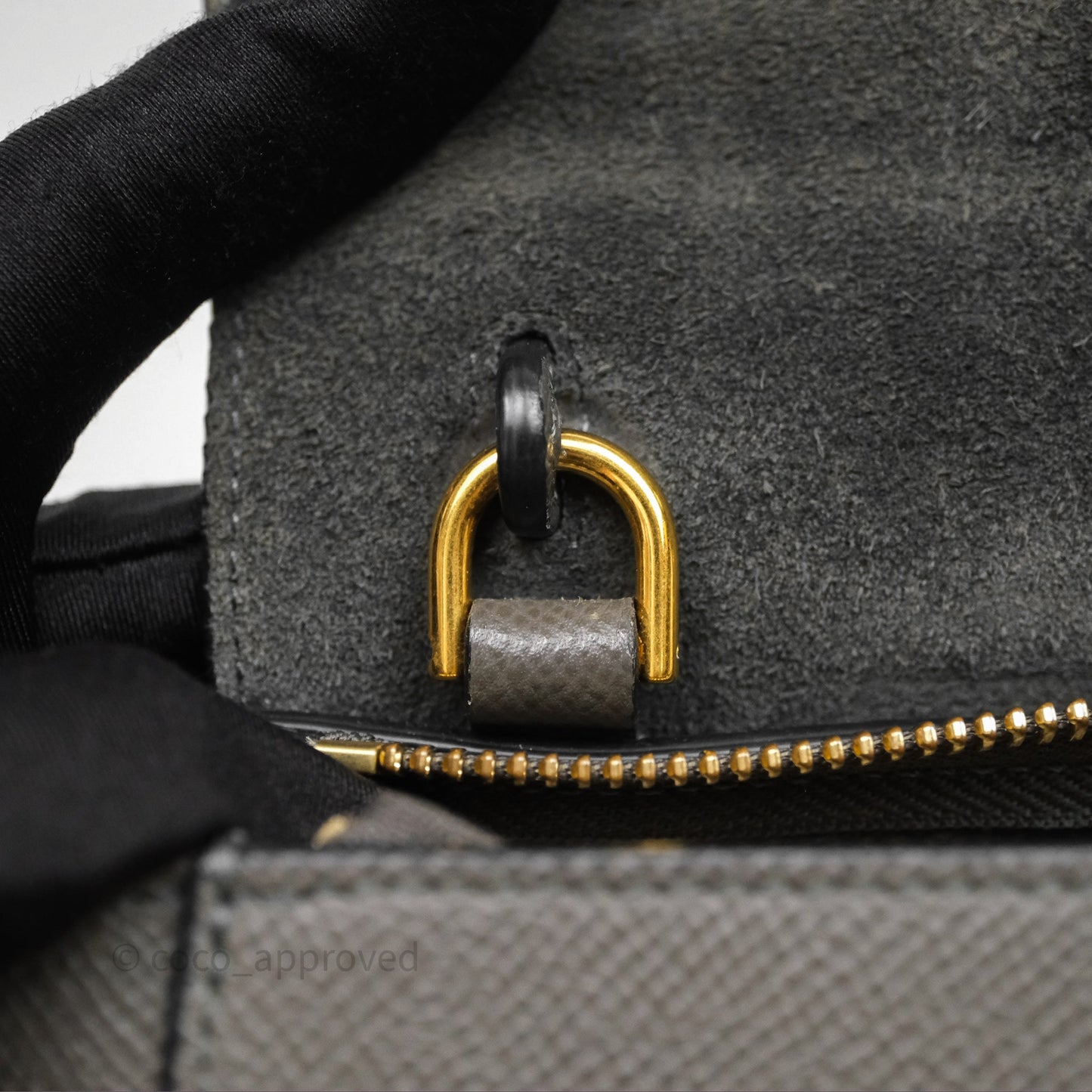 Celine Pico Belt Bag Grey Grained Calfskin Gold Hardware