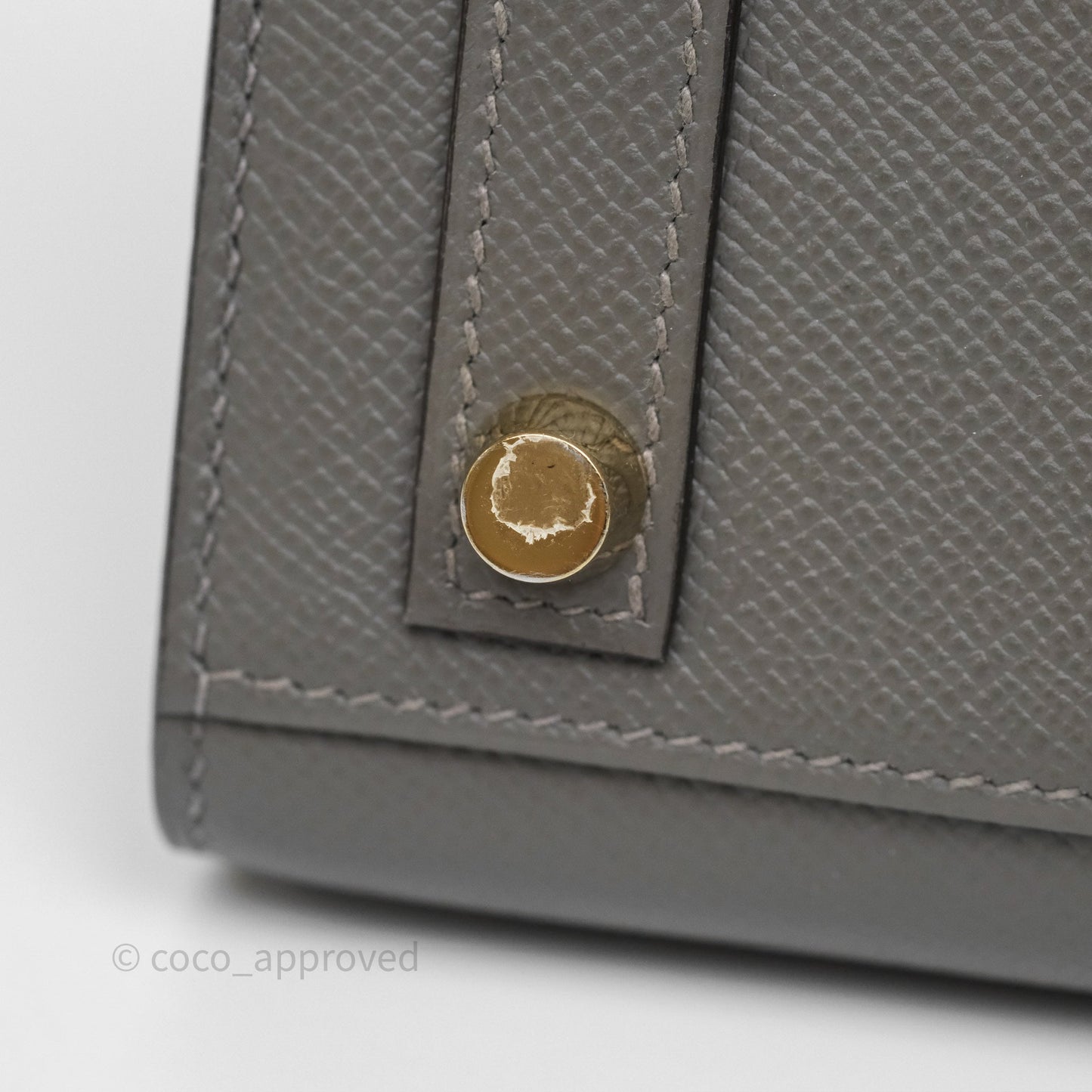 Hermès Birkin 25 Sellier Gris Meyer 0L Epsom Gold Hardware