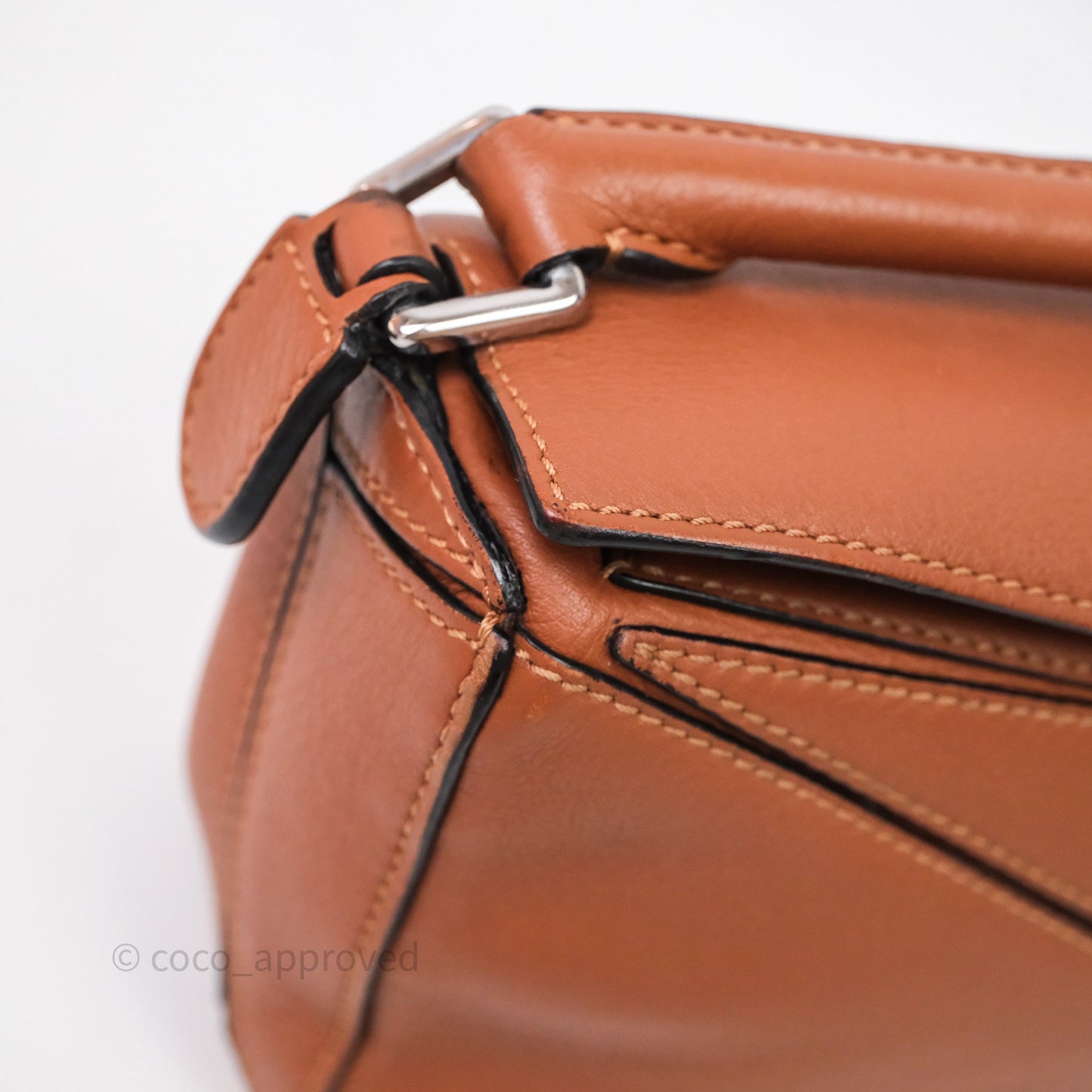 Loewe Mini Puzzle Bag Tan Calfskin Gold Hardware
