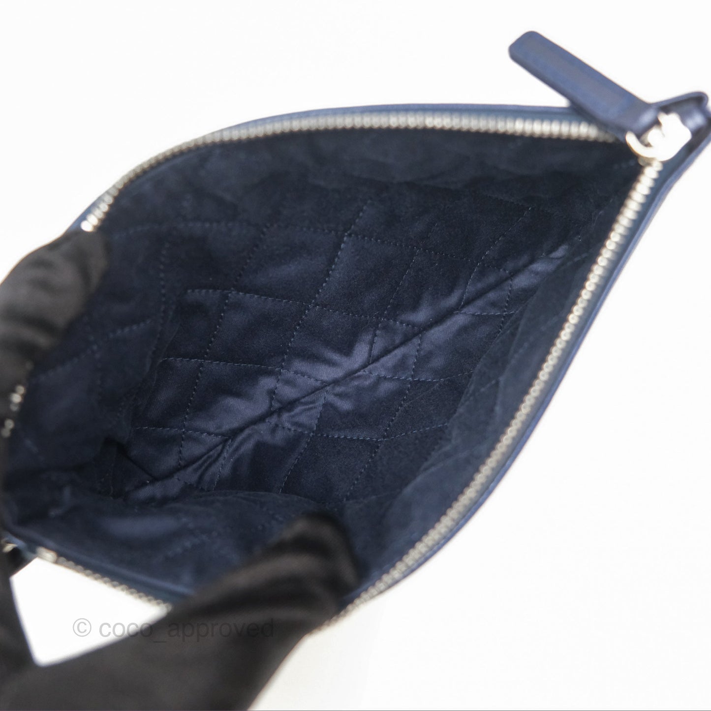 Chanel 22 Small Metallic Midnight Blue Aged Calfskin Midnight Blue/Silver Hardware