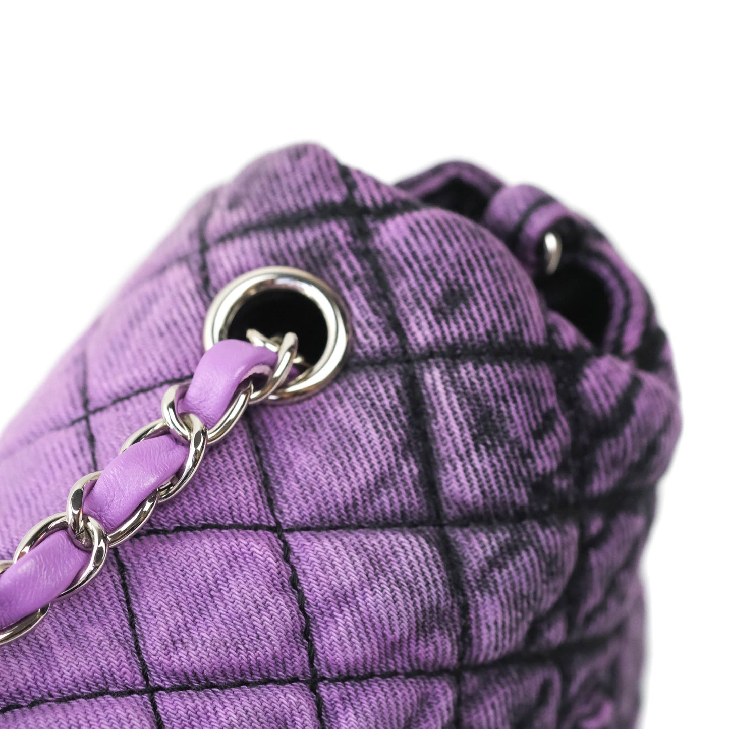 Chanel Denimpression Quilted Small Flap Purple Black