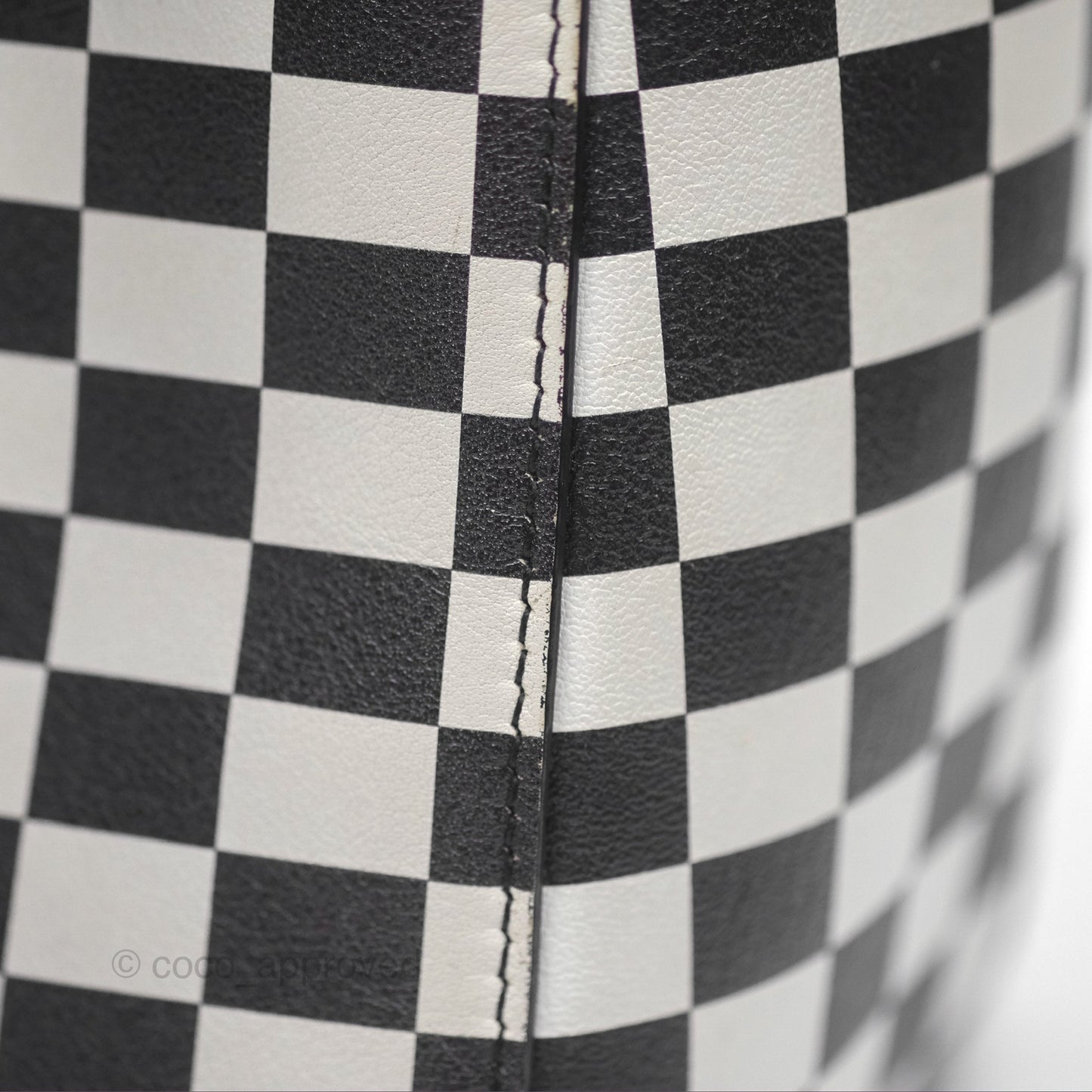 Christian Dior Medium Lady Dior Checkered Black/ White Calfskin