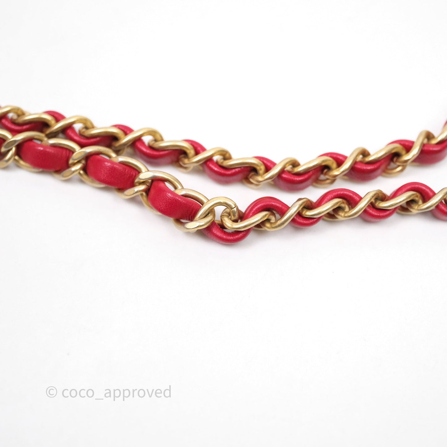 Chanel CC Vanity Case Red Calfskin Aged Gold Hardware